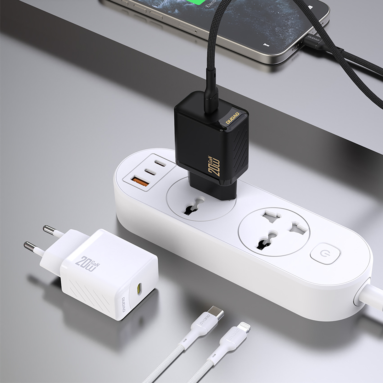 Ładowarka sieciowa PD20W GaN USB-C - biała (3)