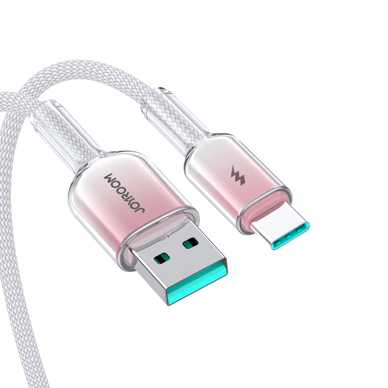 Kabel przewód Crystal-Clear Series 3A USB-A - USB-C 1.2m - biały (7)