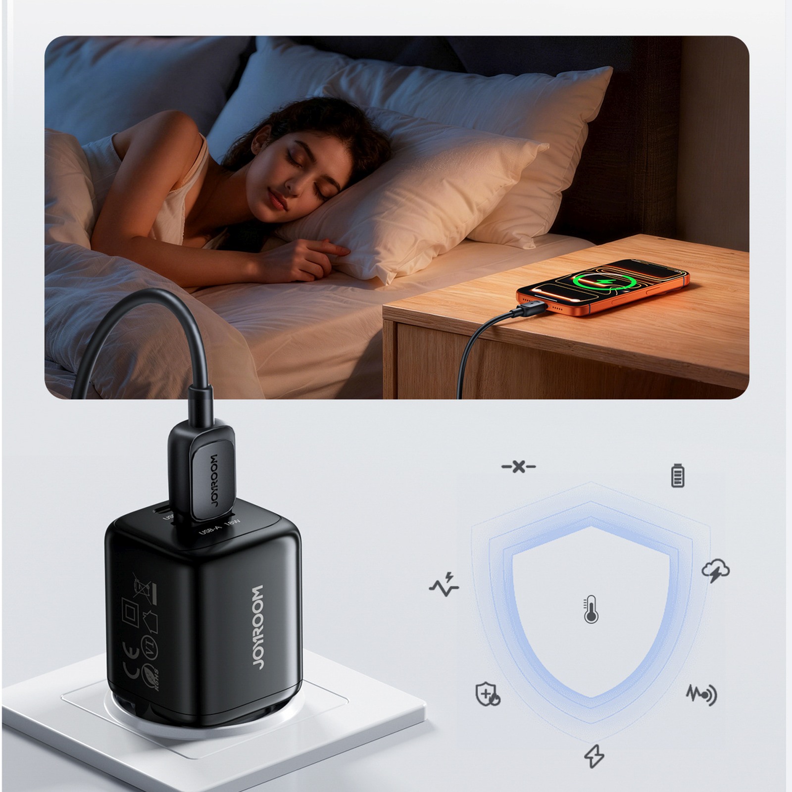Ładowarka sieciowa USB-A USB-C 33W - czarna (9)