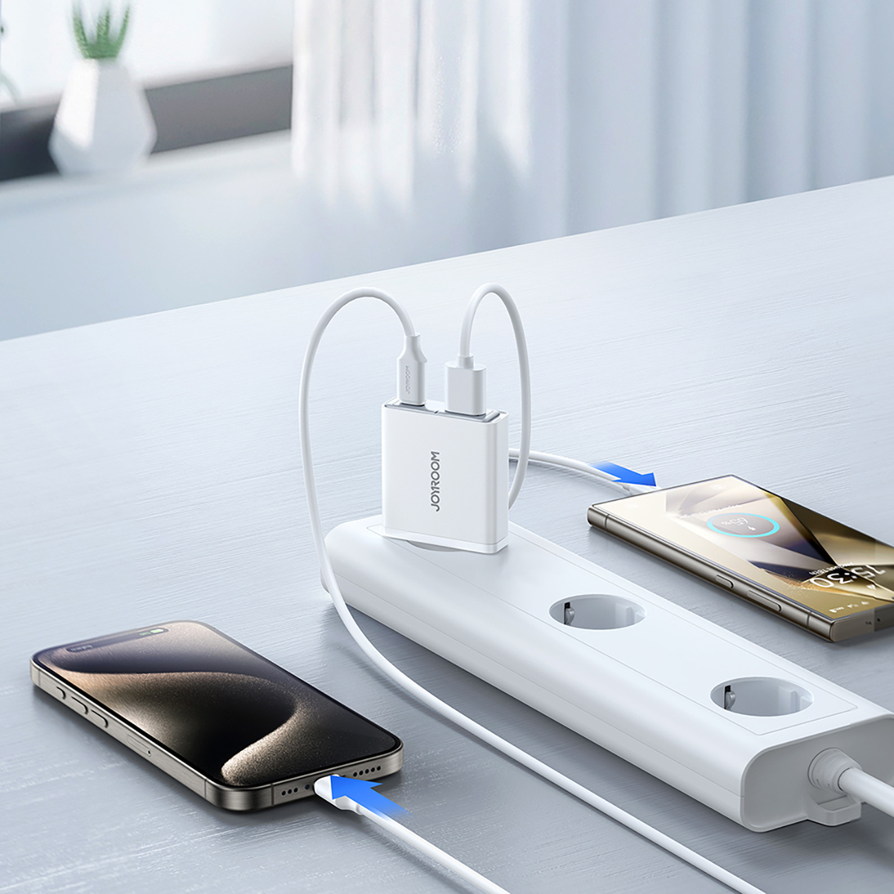 Mała i supercienka ładowarka sieciowa 20W USB-A USB-C - biała (9)