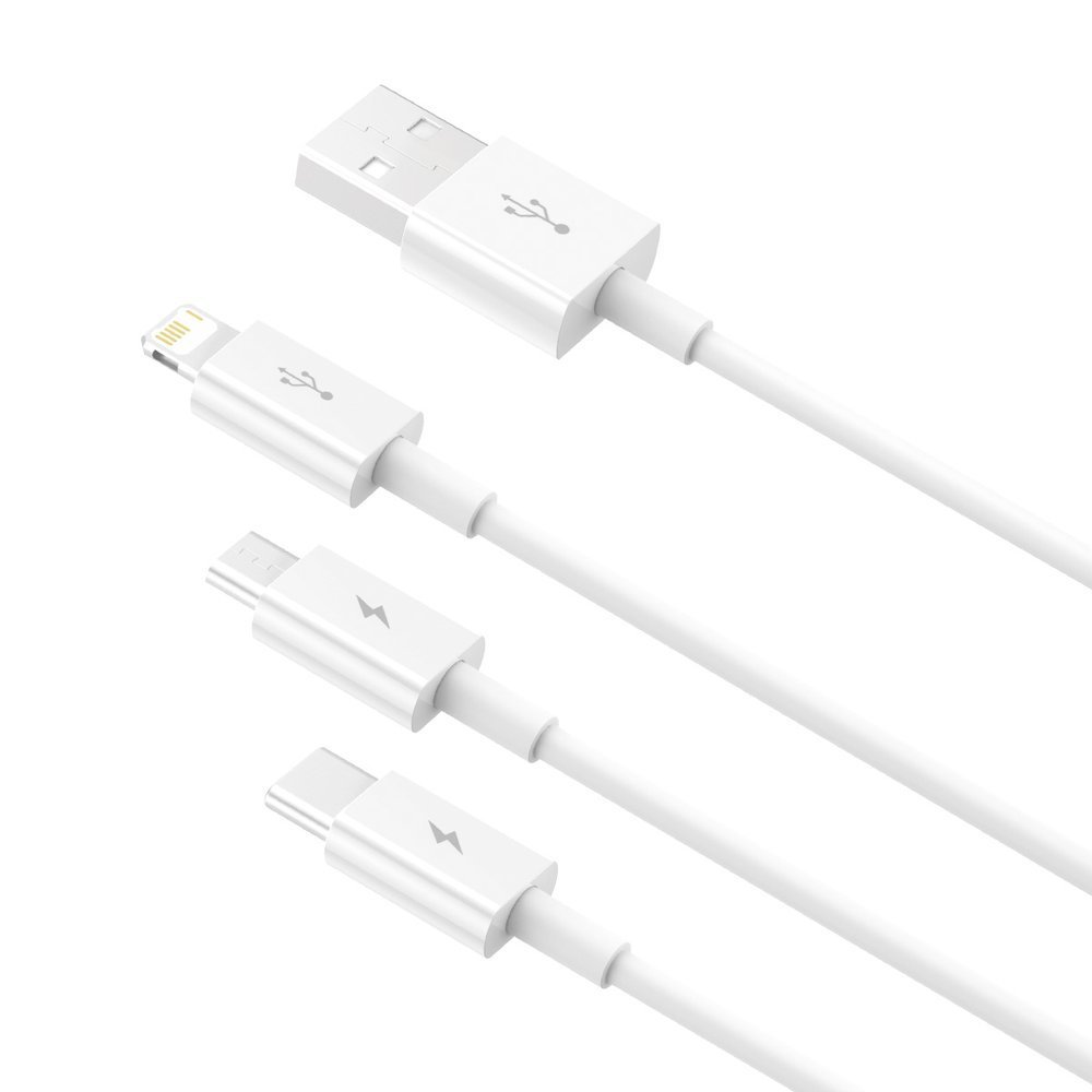 Superior 3w1 kabel USB Iphone Lightning USB-C microUSB 3.5 A 1.5 m Biały (4)