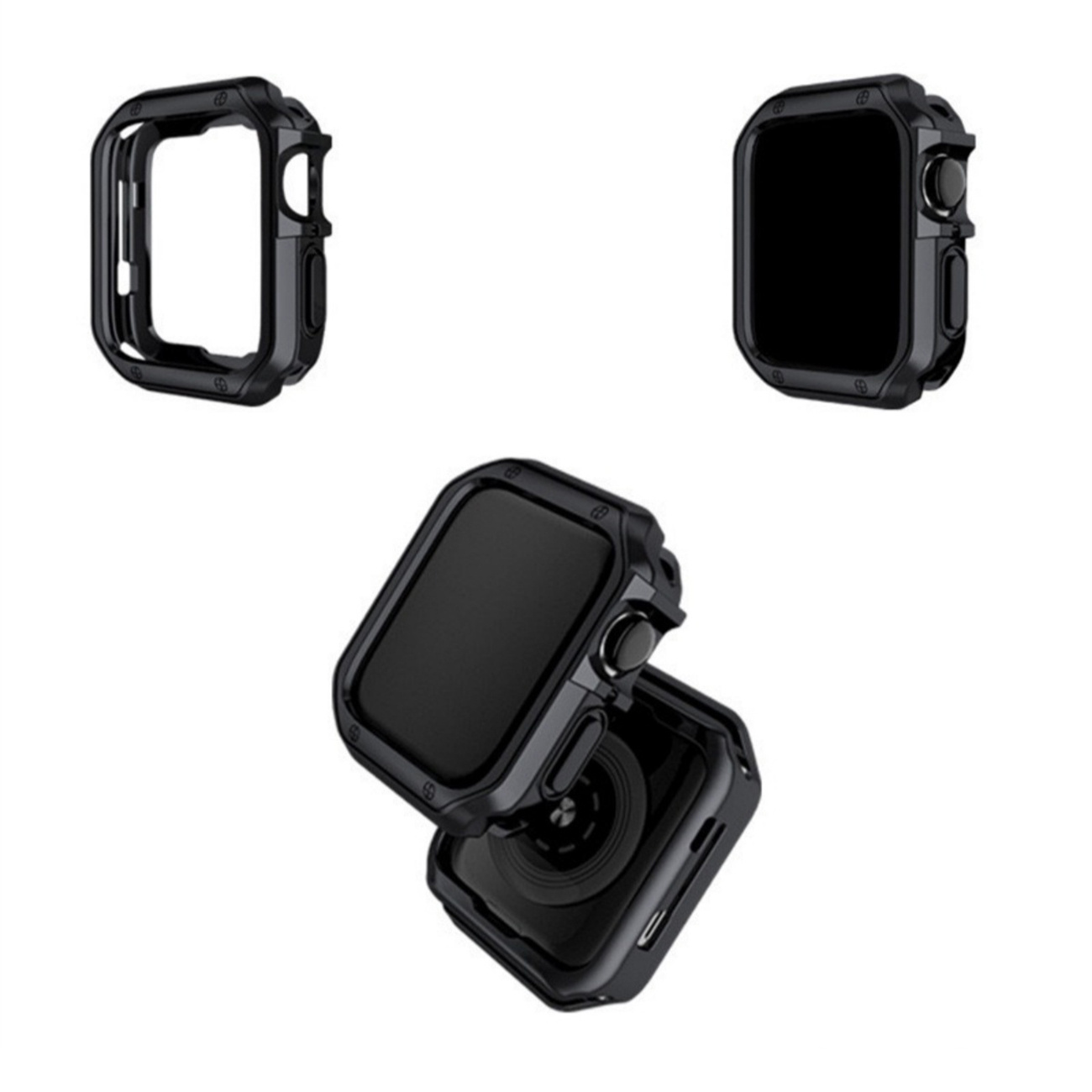 Etui na Apple Watch Series 4/5/6/SE 44 mm Soft Strong Watch Case - czarne (3)