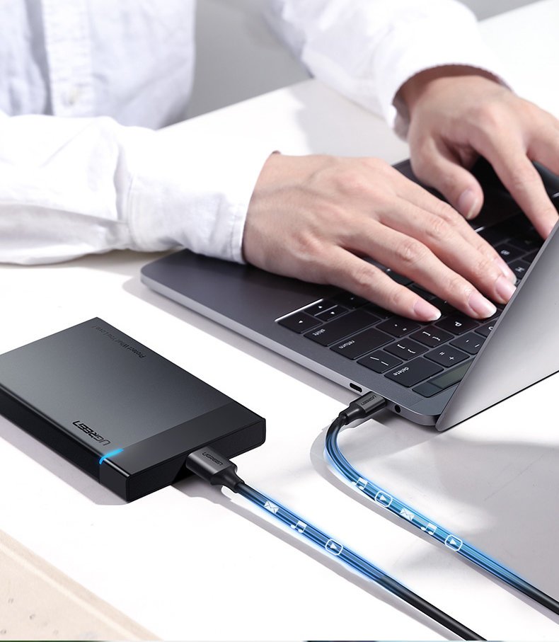Kabel przewod USB-C - micro USB-B SuperSpeed 3.0 1m czarny (7)