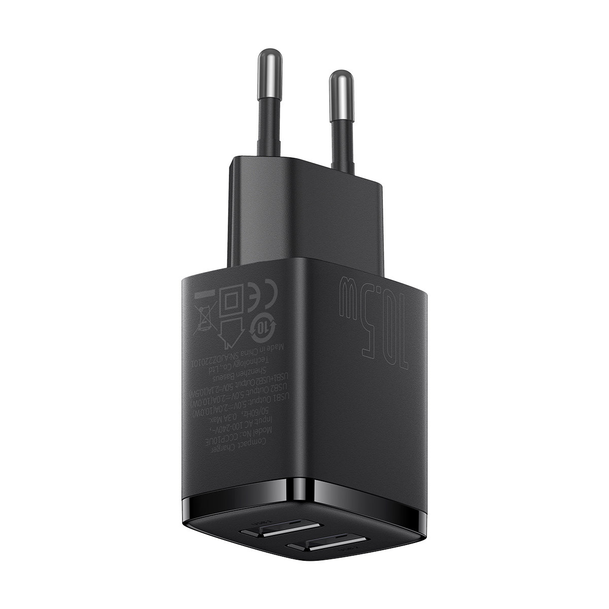 Ładowarka sieciowa Compact 2x USB 10.5W czarny (4)