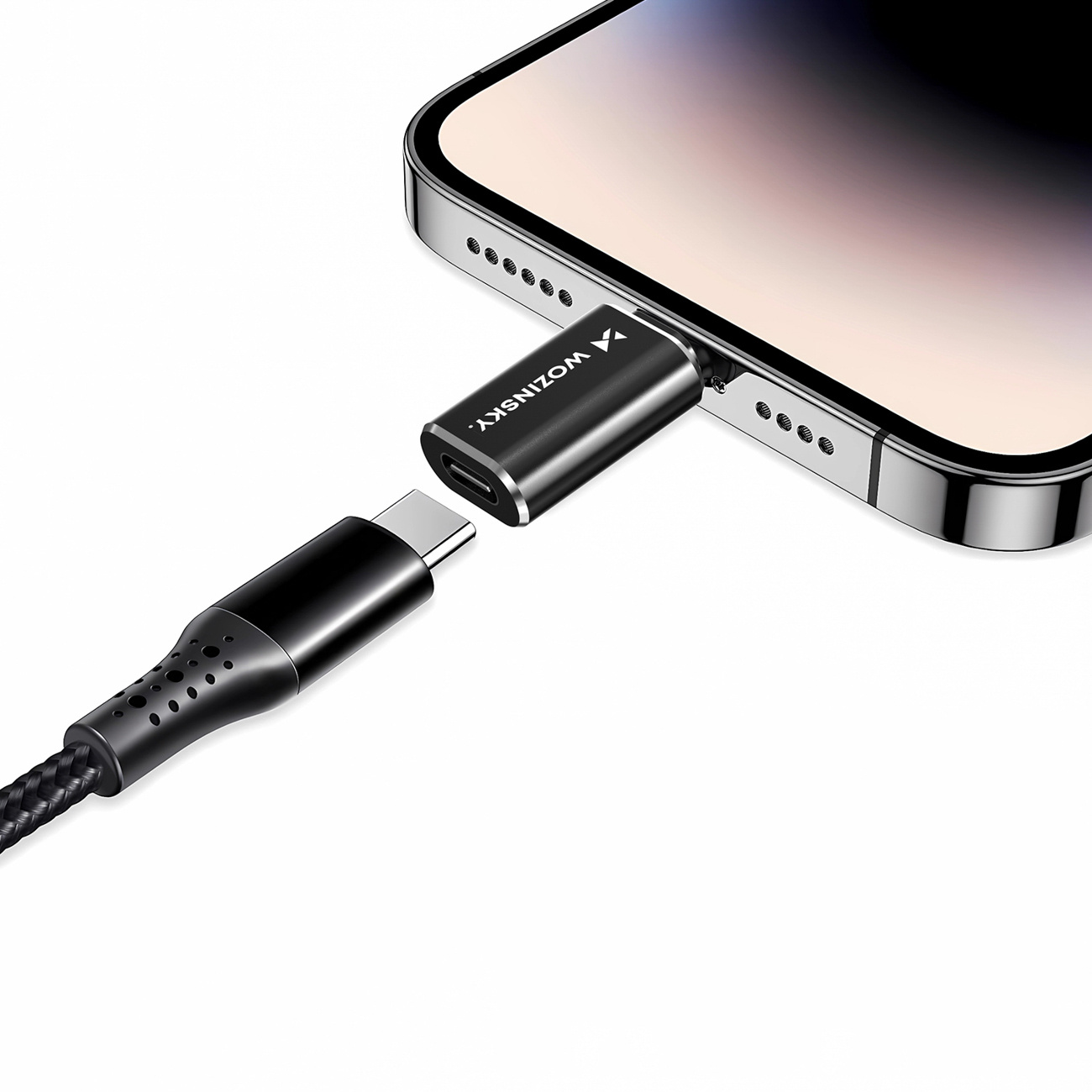 Adapter przejściówka iPhone Lightning - USB-C - czarny (9)