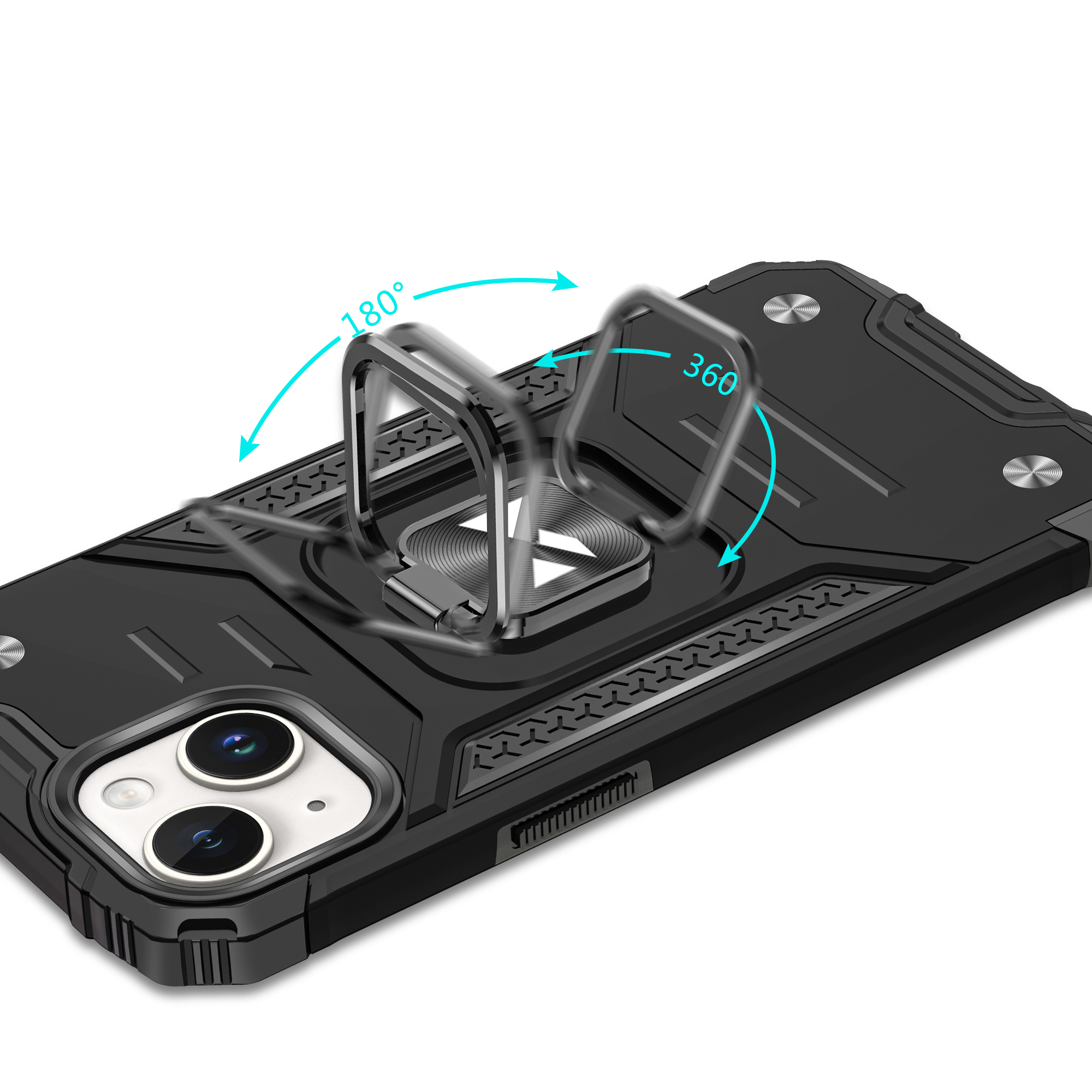 Pancerne etui z uchwytem na palec do iPhone 15 Plus Ring Armor czerwone (5)