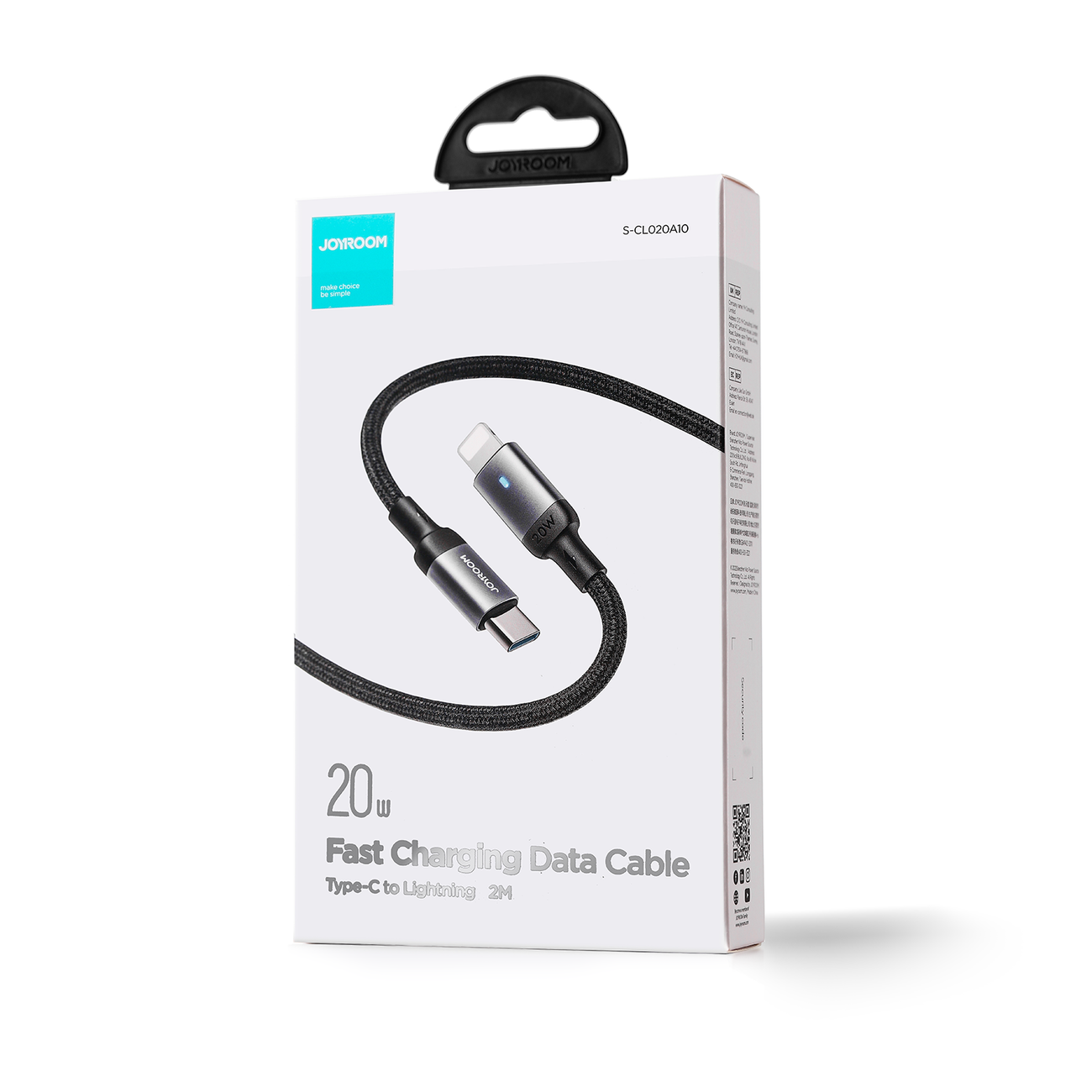 Kabel przewód do iPhone USB-C - Lightning A10 Series 20W 1.2m czarny (5)
