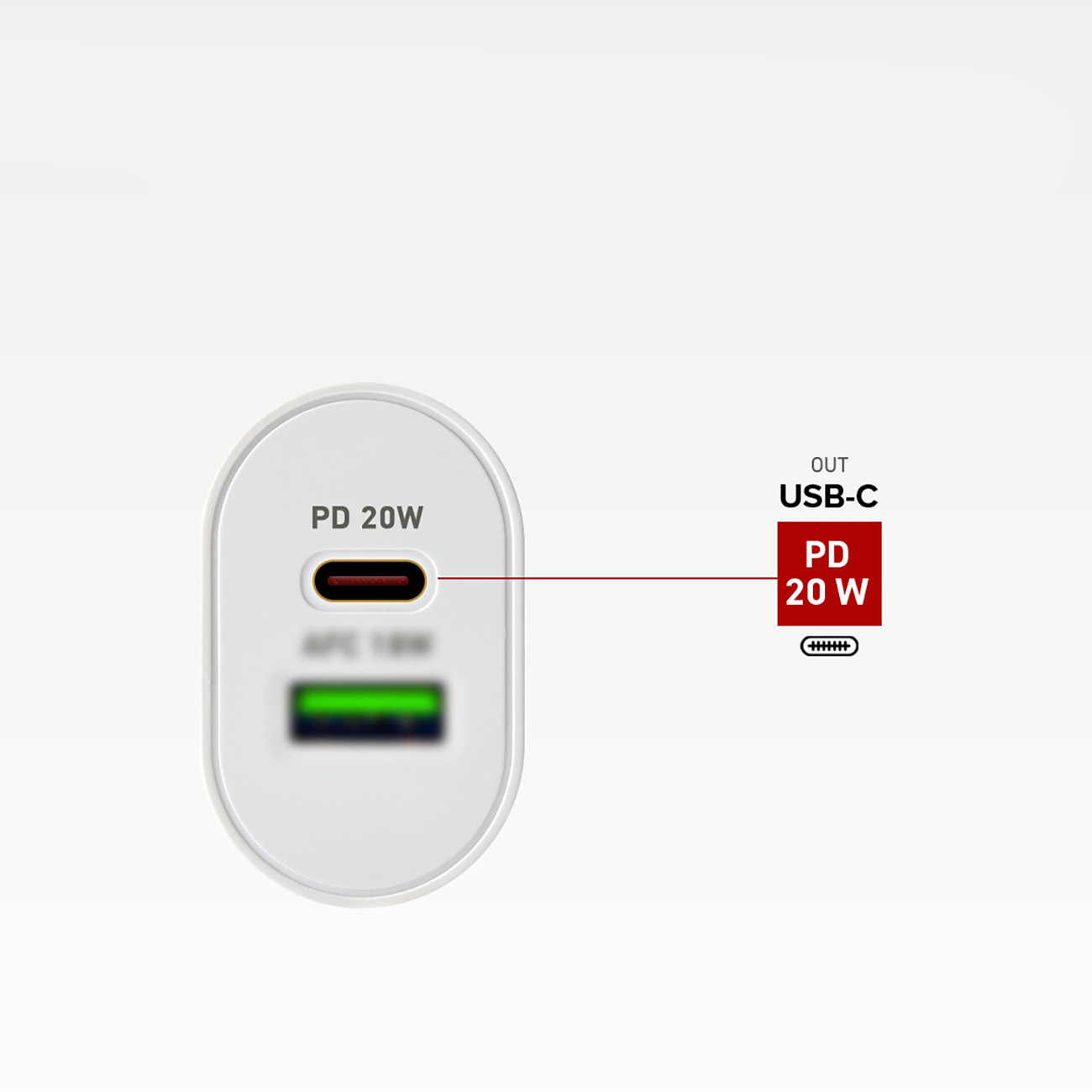 Ładowarka sieciowa Power Delivery USB-A USB-C 20W - biała (9)