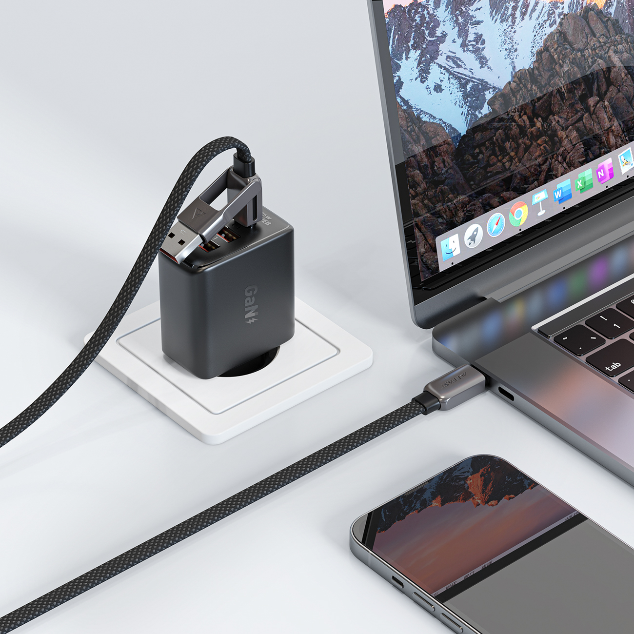 Kabel przewód USB-C - USB-A / USB-C 480Mb/s 3A 1.2m - czarny (5)