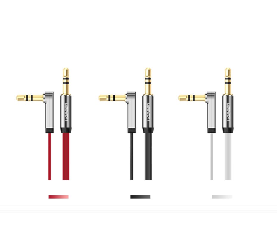 Płaski kabel przewód audio AUX 3.5mm mini jack 2m srebrny (8)