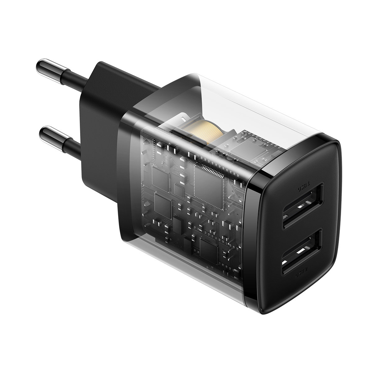 Ładowarka sieciowa Compact 2x USB 10.5W czarny (6)