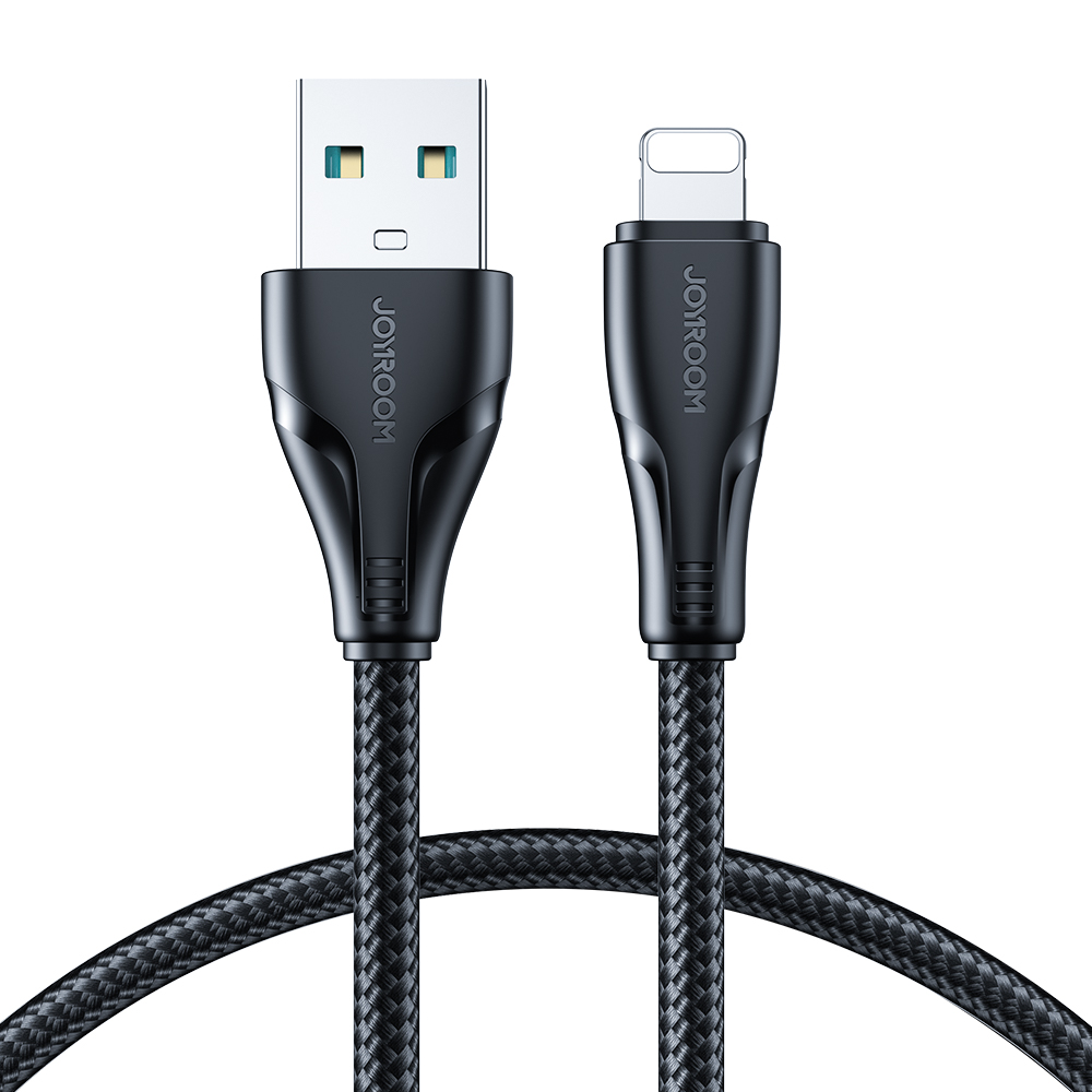 Kabel przewód do iPhone USB - Lightning 2.4A Surpass Series 1.2 m czarny (8)