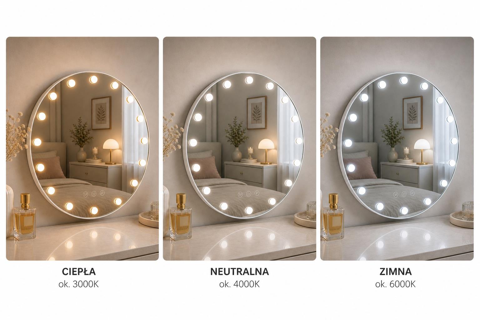 Lustro podświetlane LED HOLLYWOOD śr 70cm (3)