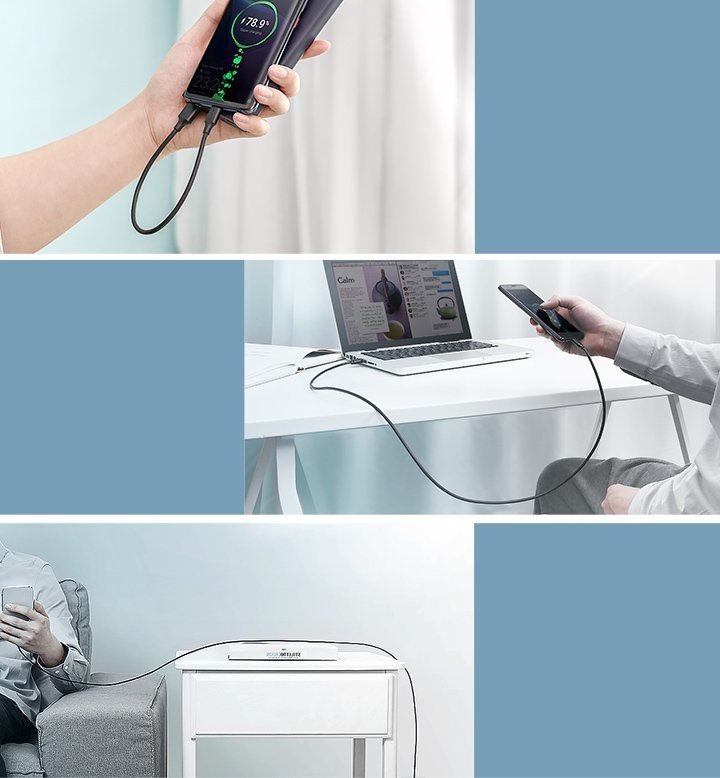 Kabel przewód USB - USB-C 3A 3m czarny (10)
