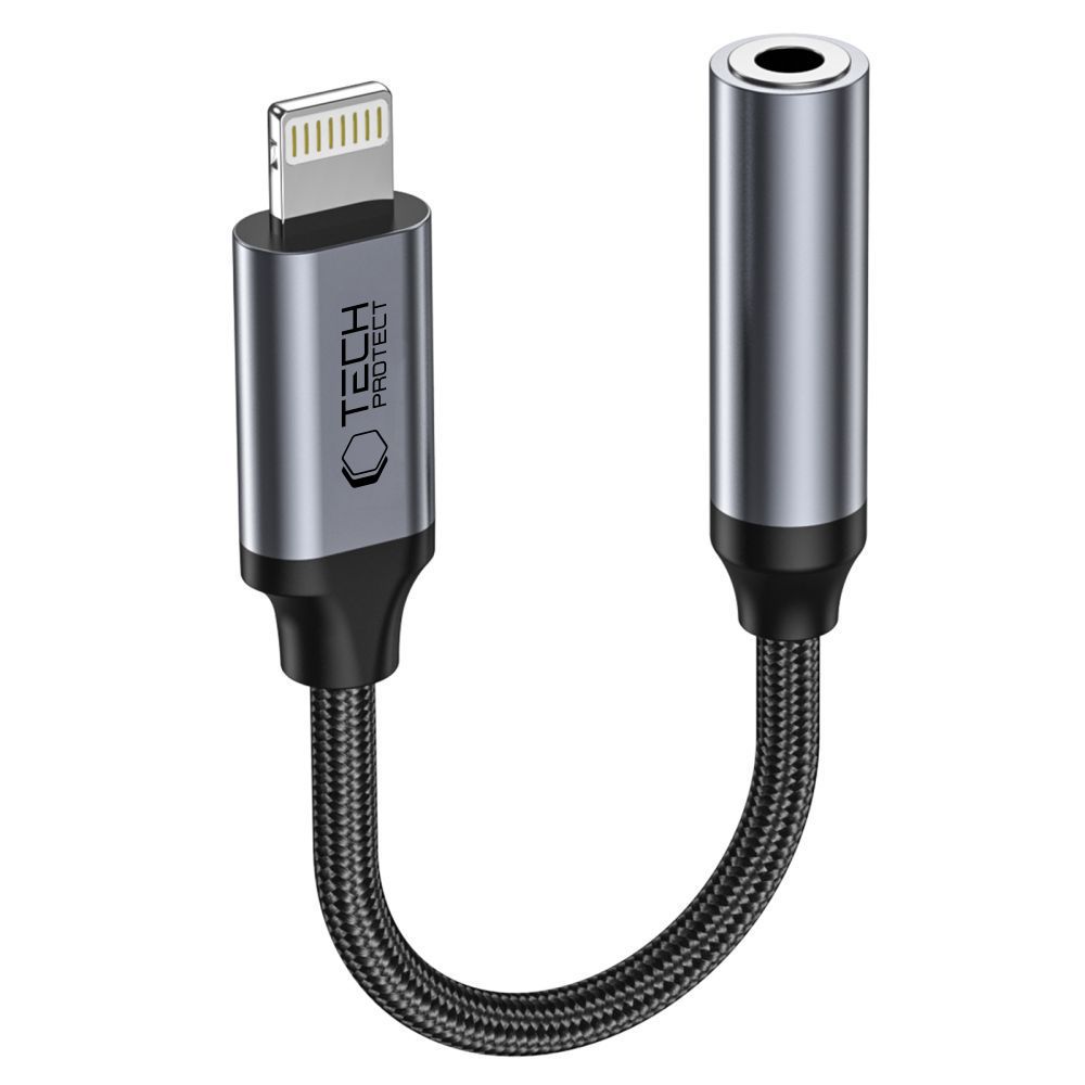 Adapter przejściówka iPhone Lightning - mini jack 3.5mm - czarny (5)