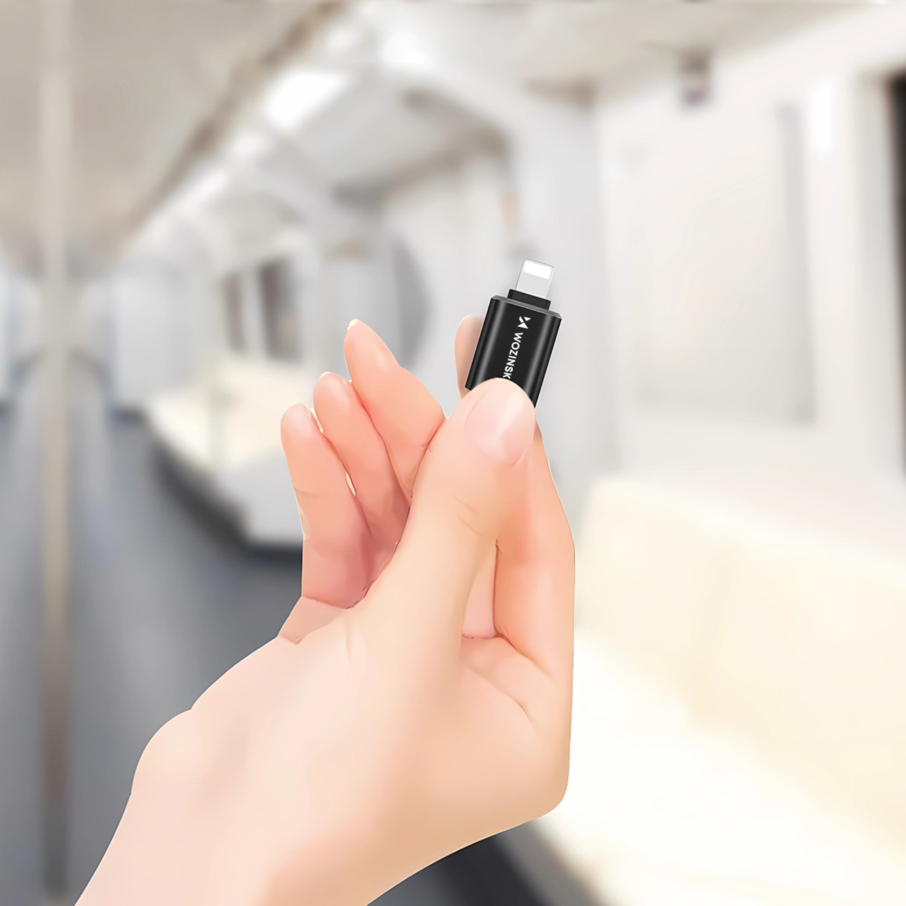 Adapter przejściówka iPhone Lightning - USB-C - czarny (6)