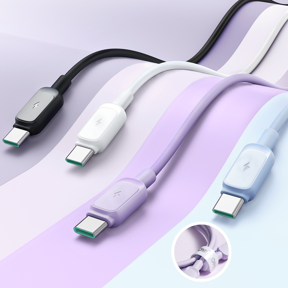 Kabel przewód USB-A - USB-C 3A 1.2m fioletowy (10)