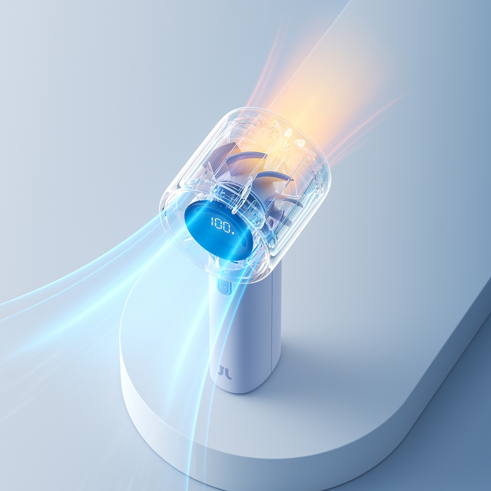 Mini wentylator wiatrak przenośny 5000mAh LED - niebieski (11)