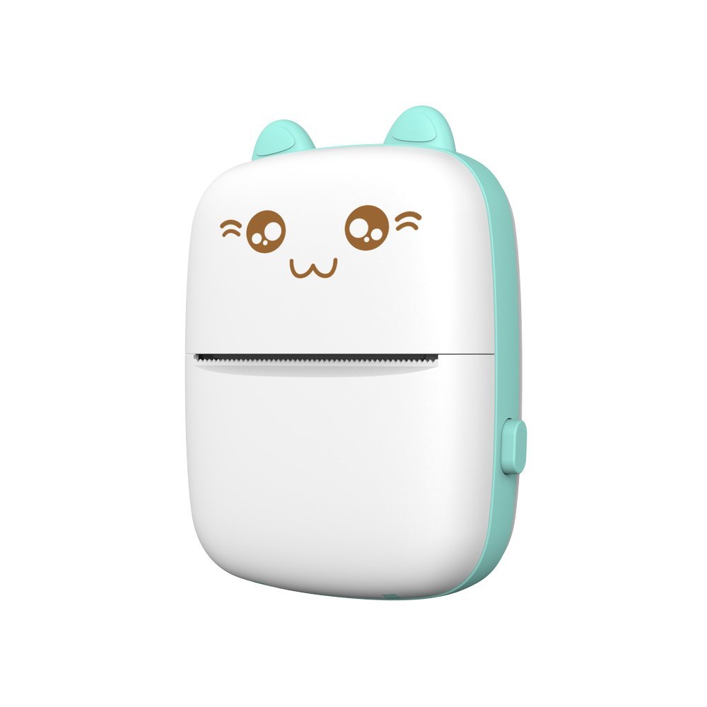 Mini Kot drukarka termiczna do etykiet ściąg z telefonu Bluetooth Fun Print niebieska (3)