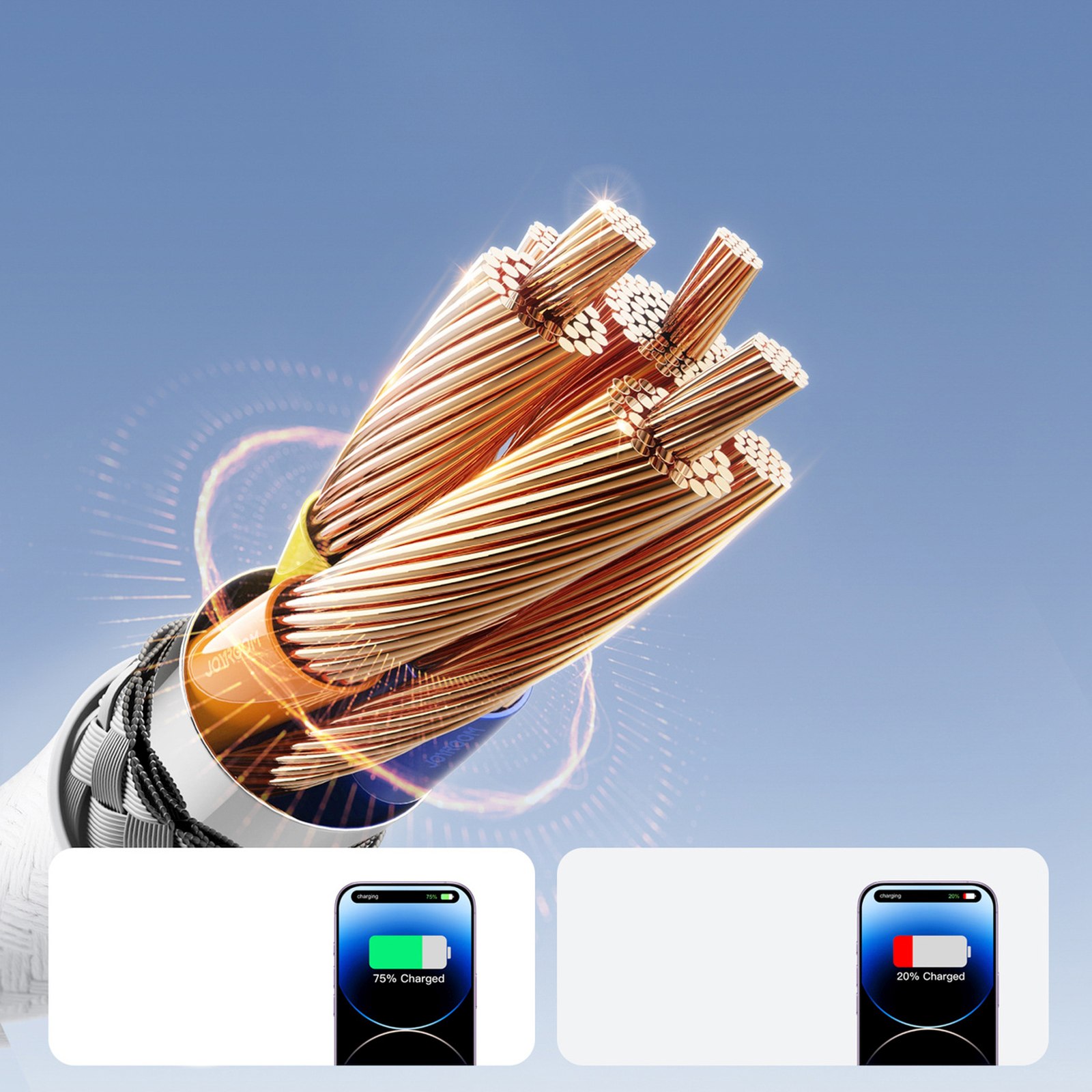 Kabel przewód S-A28 z oplotem USB-A - Lightning 3A 1m - biały (3)