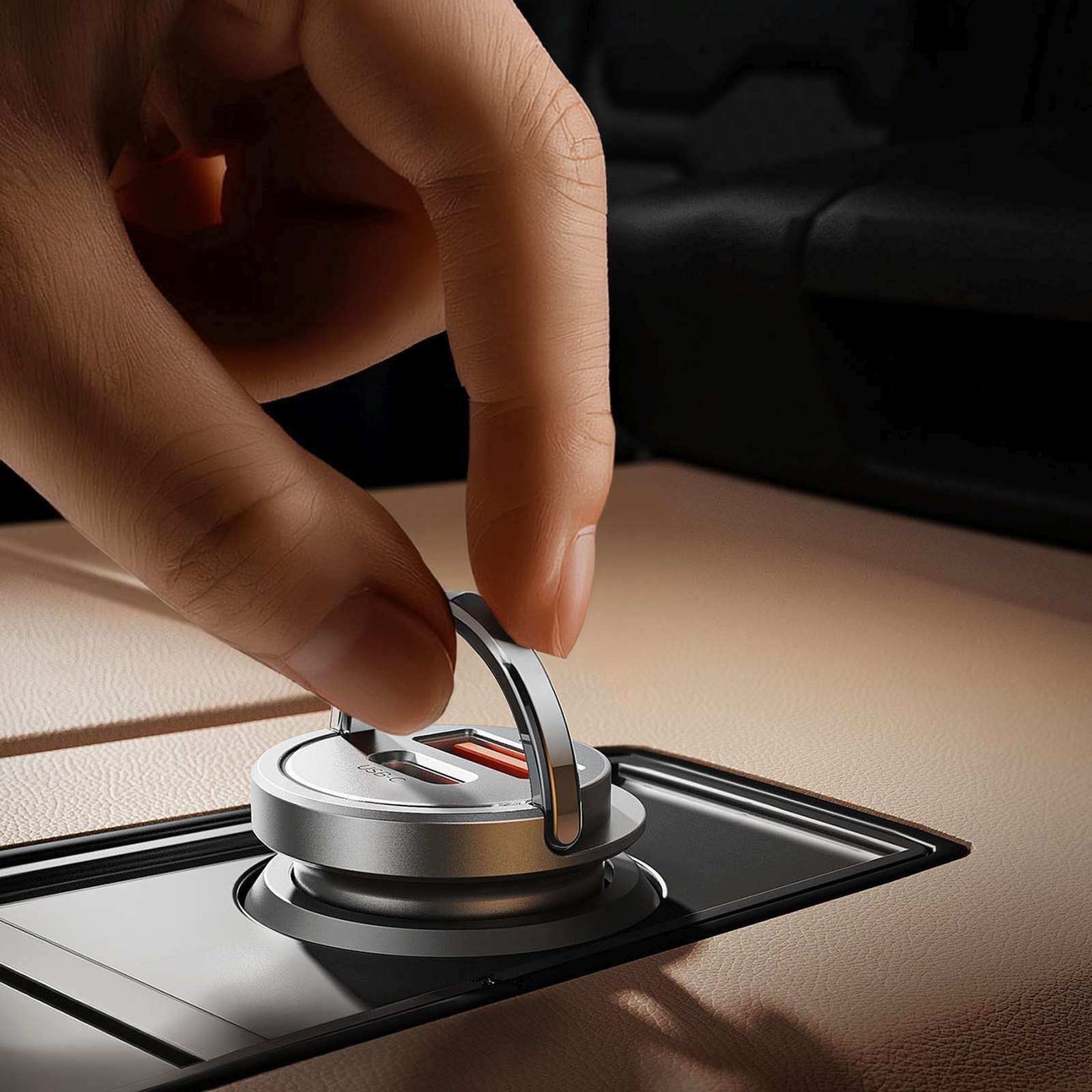 Ładowarka samochodowa USB-A USB-C 45W - srebrna (9)