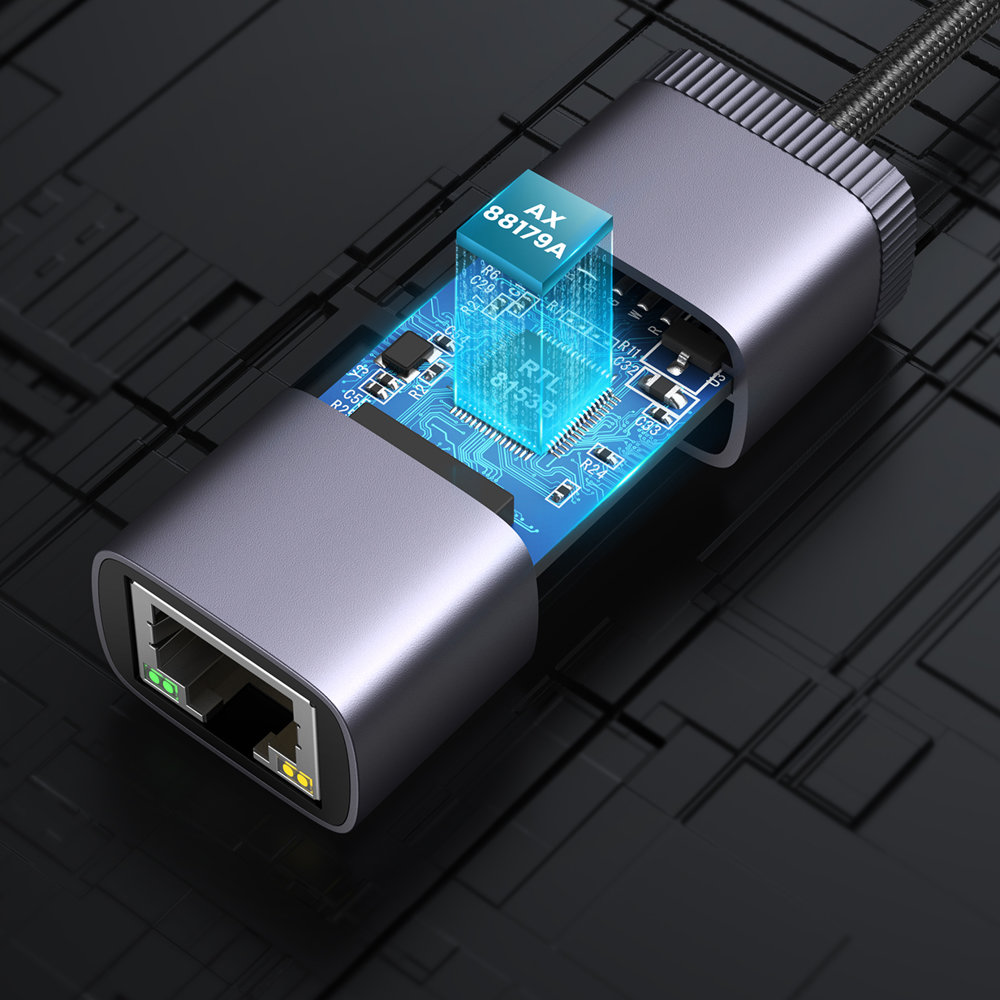 Zewnętrzna karta sieciowa USB Typ C - RJ45 1Gbps (7)