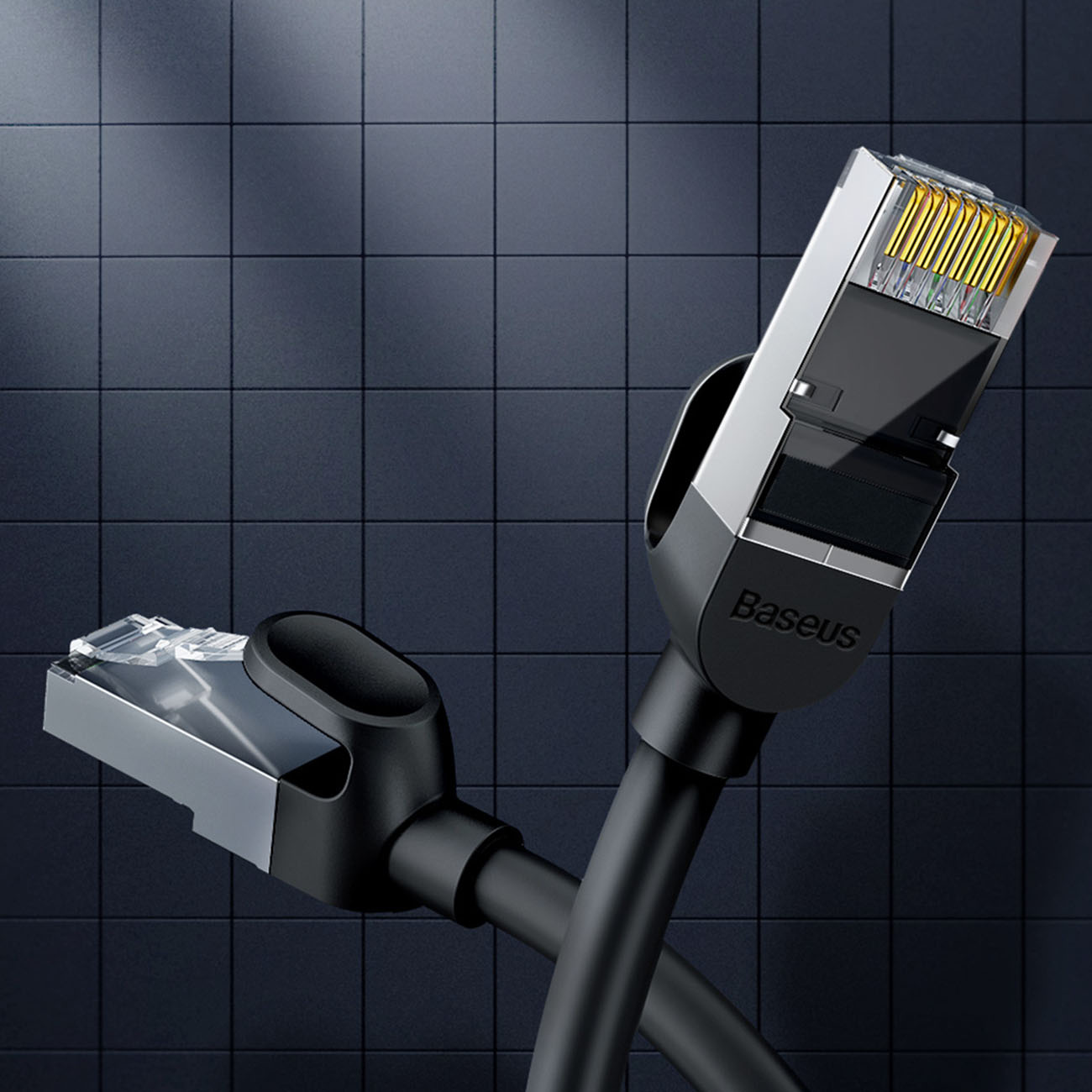 Kabel sieciowy RJ45 płaski High Speed Ethernet CAT6 1m - czarny (10)