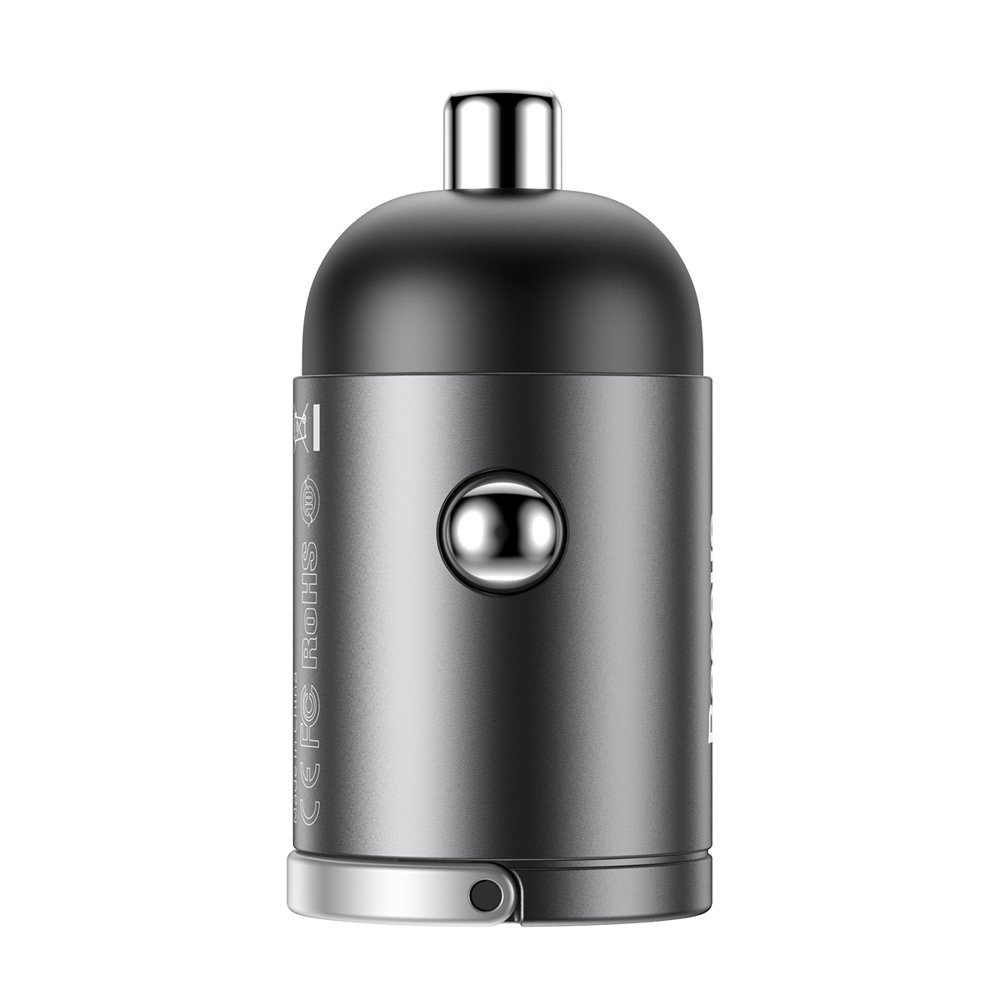 Mini ładowarka samochodowa inteligentna Tiny Star USB 30W Quick Charge szary (3)