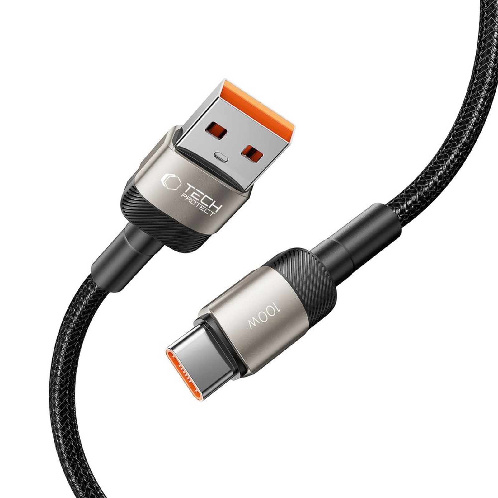 Kabel przewód USB-C - USB-A UltraBoost Evo 100W 5A 1m - tytanowy (3)