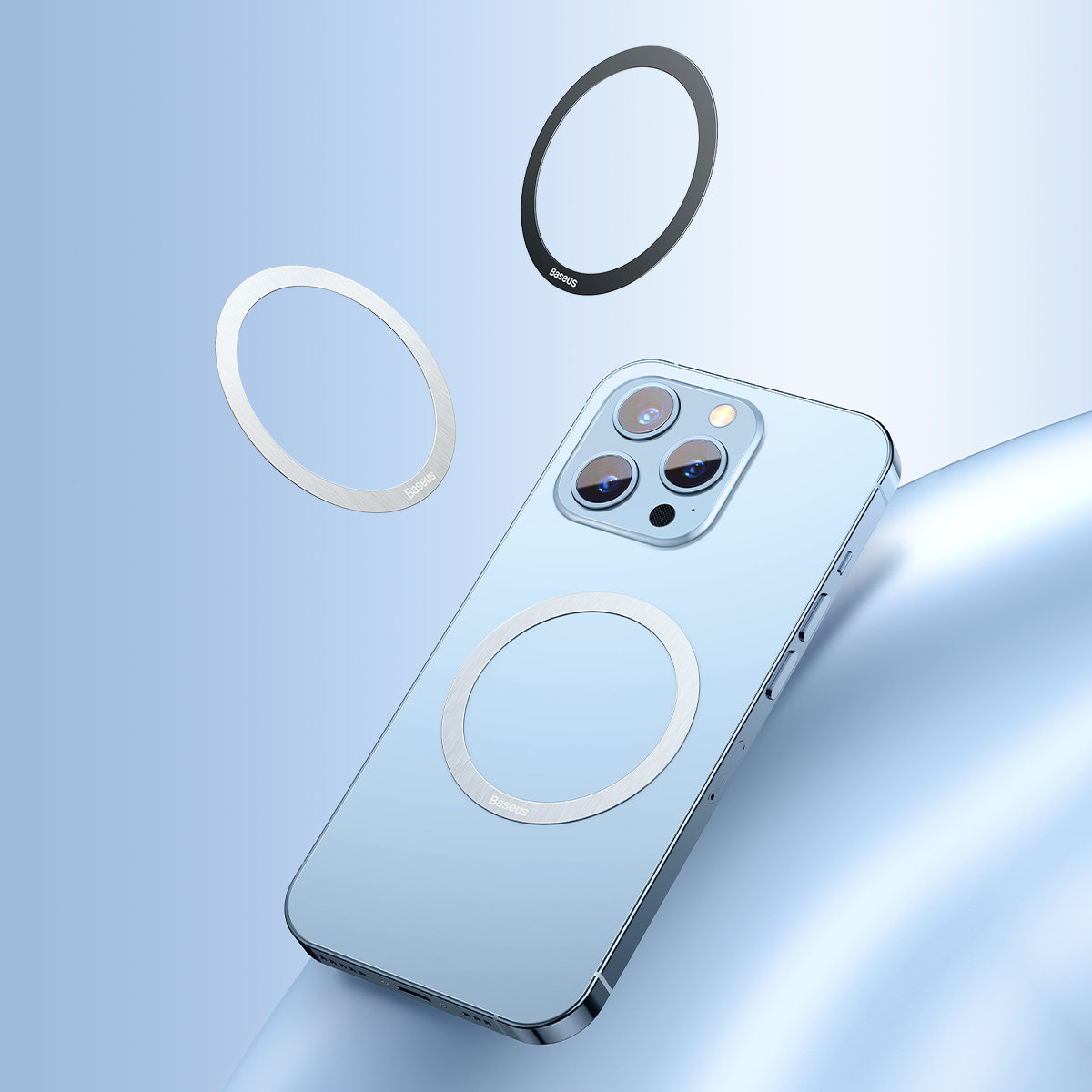 Magnetyczny pierścień na telefon Halo Series ZESTAW 2szt srebrny (11)