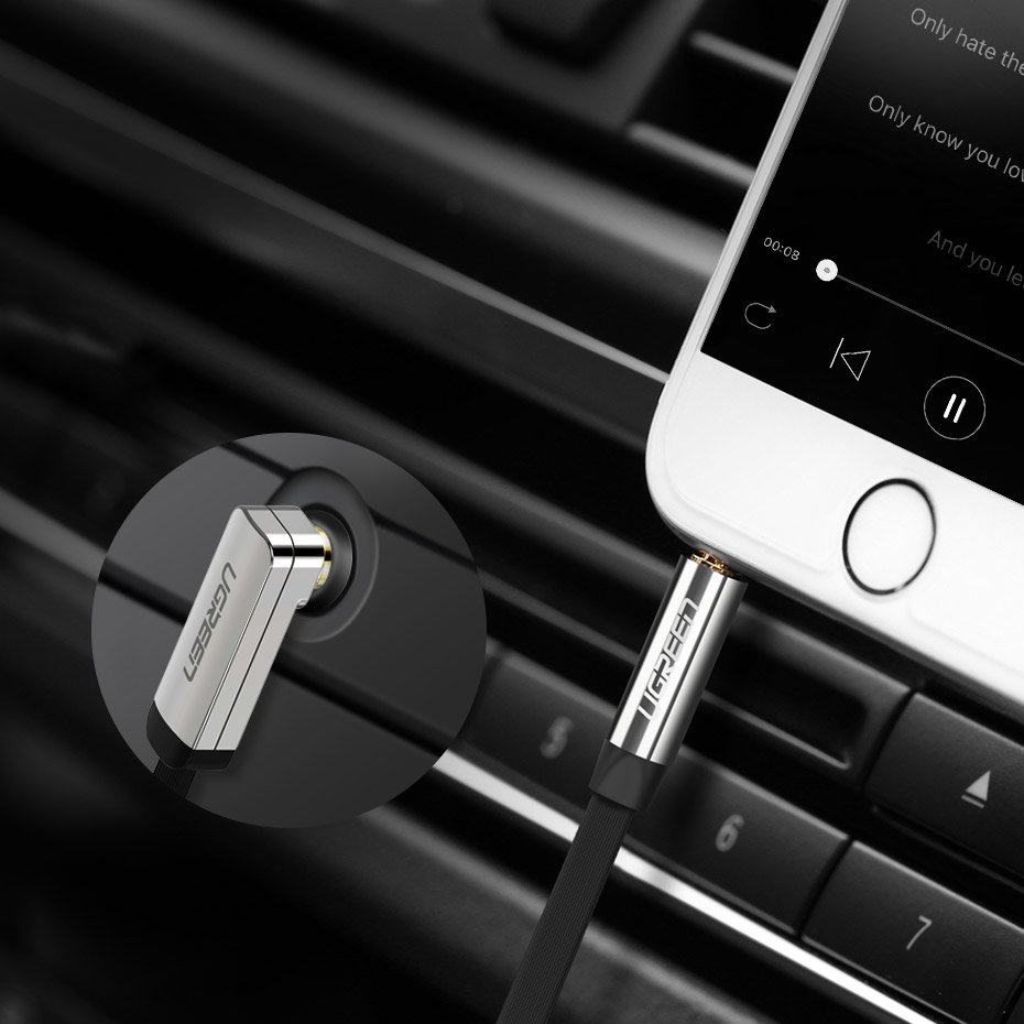 Płaski kabel przewód audio AUX 3.5mm mini jack 2m srebrny (3)
