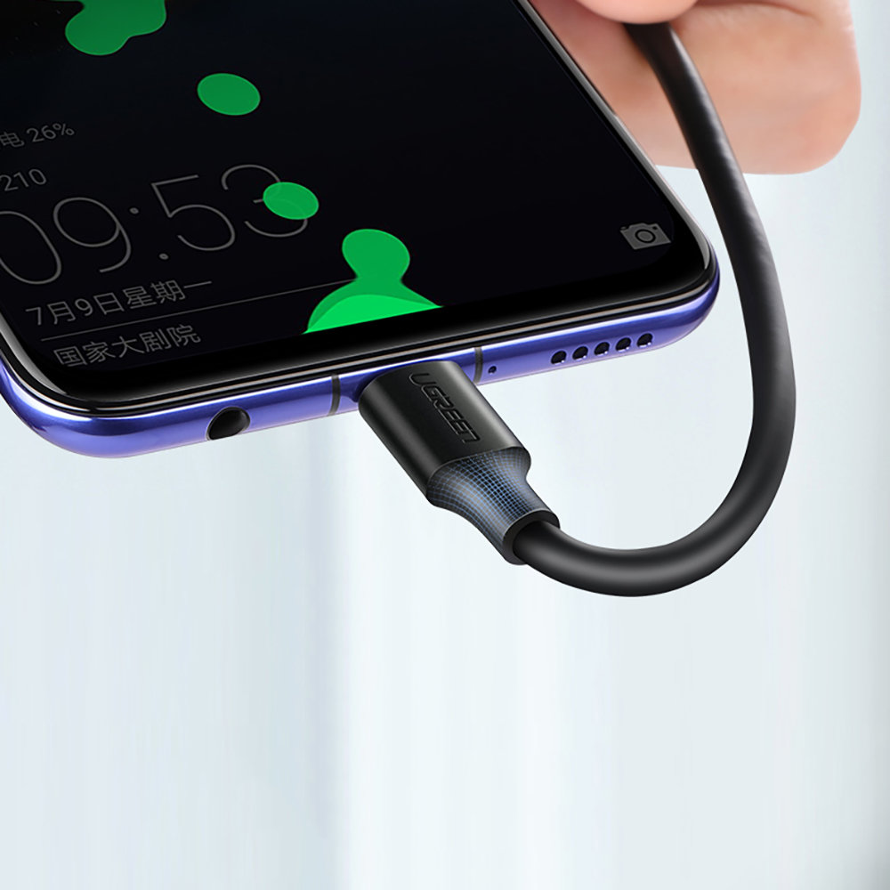 Kabel przewód przejściówka USB - USB-C Quick Charge 3.0 3A 0.25m czarny (4)