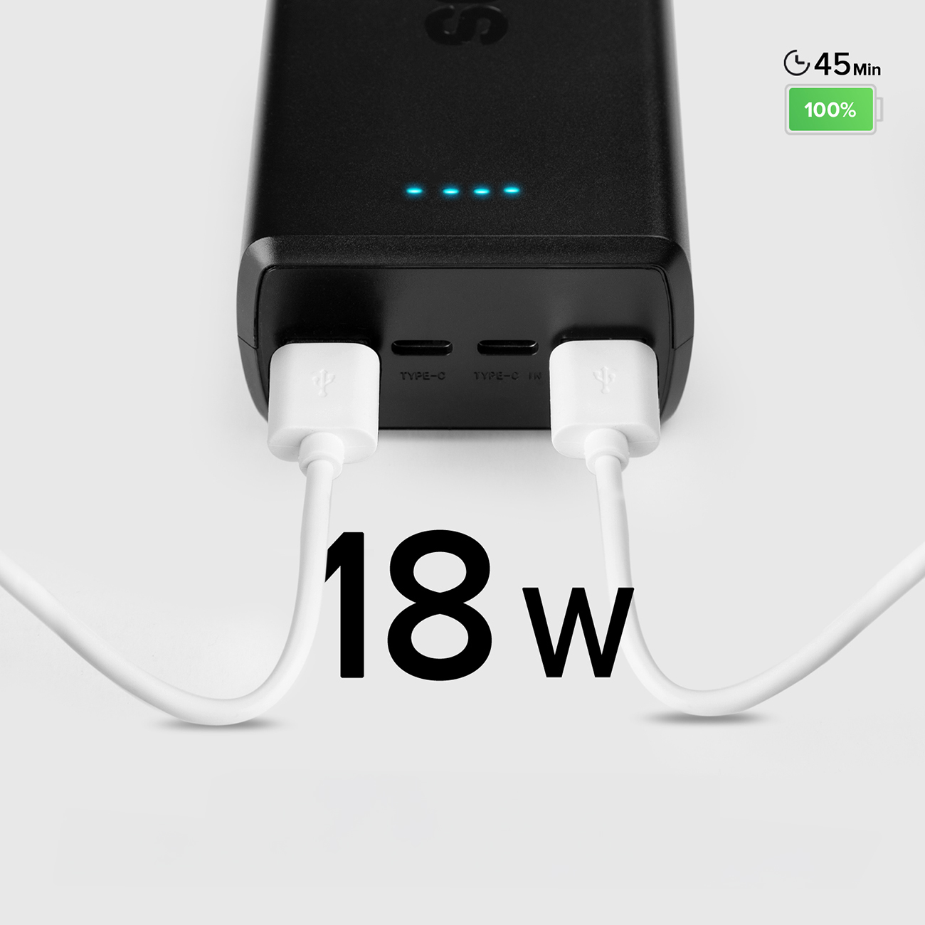 Powerbank 30000 mAh USB-C USB-A - czarny (8)