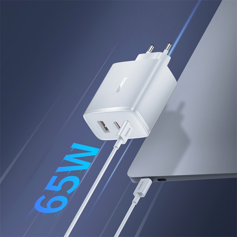 Ładowarka sieciowa GaN Cube Pro 65W 2x USB-C USB-A biała (8)