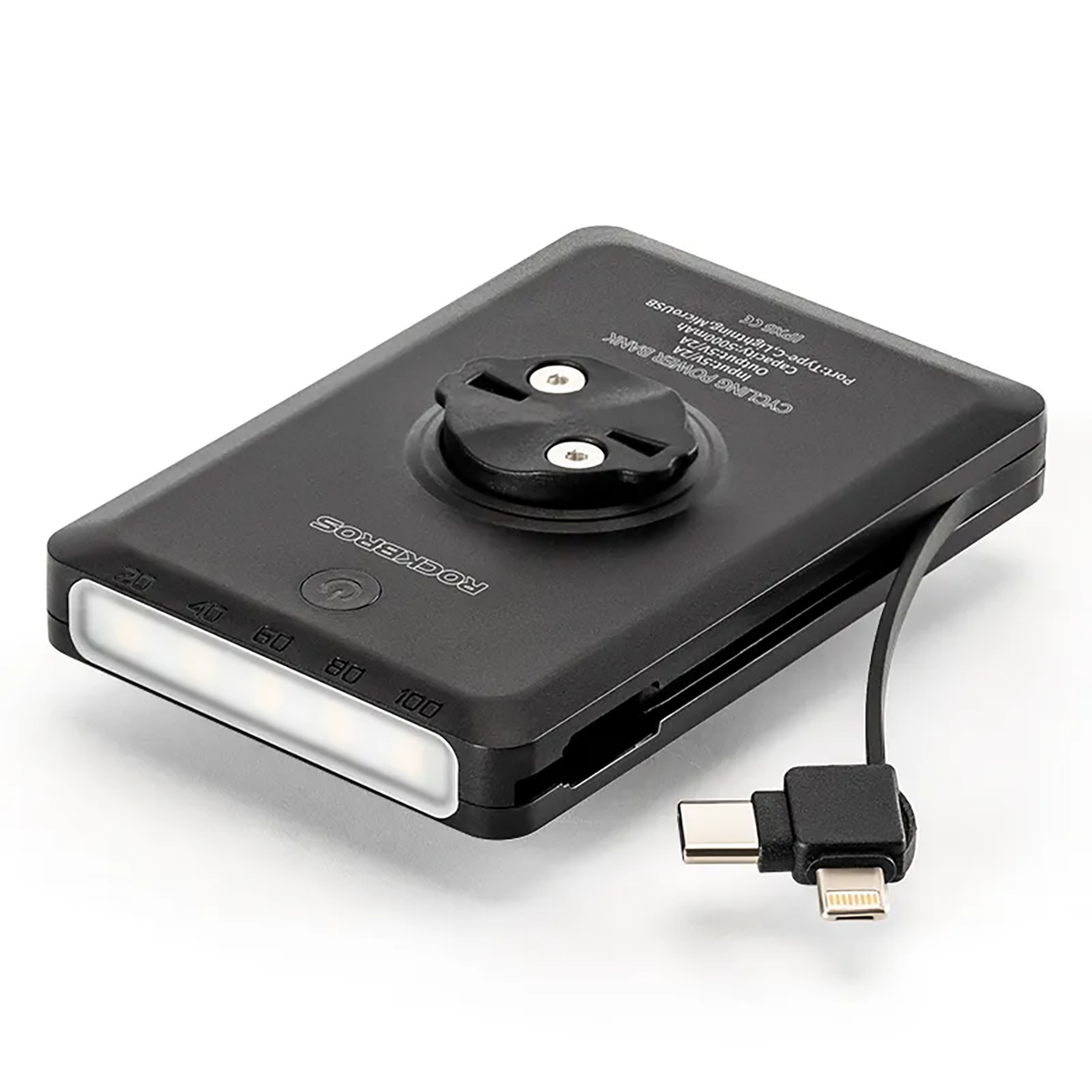2w1 Lampka rowerowa przednia 150lm pod licznik z powerbankiem 5000mAh IPX6 - czarna (3)