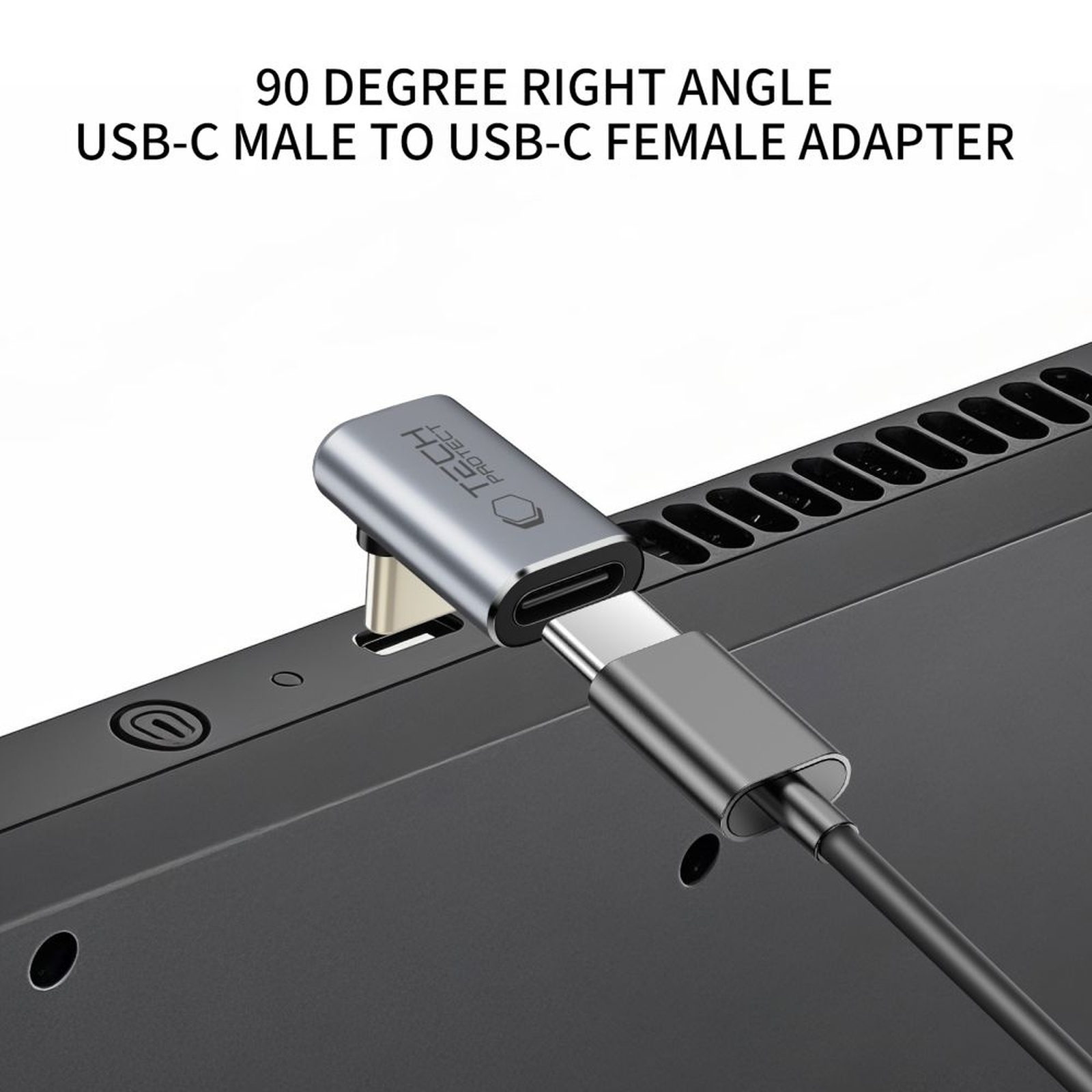Adapter kątowy przejściówka USB-C - szary (3)