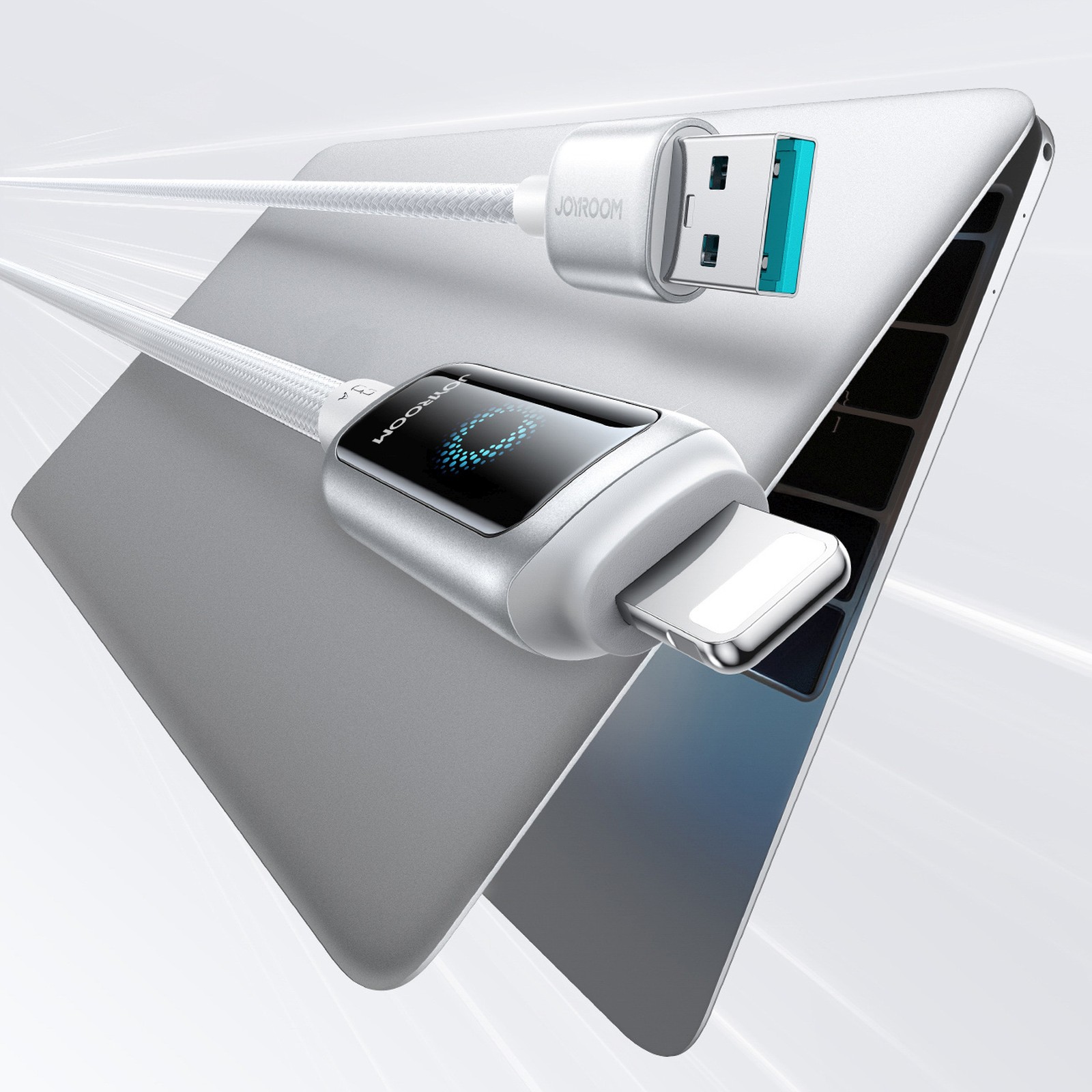 Kabel przewód USB-A - iPhone Lightning 3A 1.2m - biały (5)