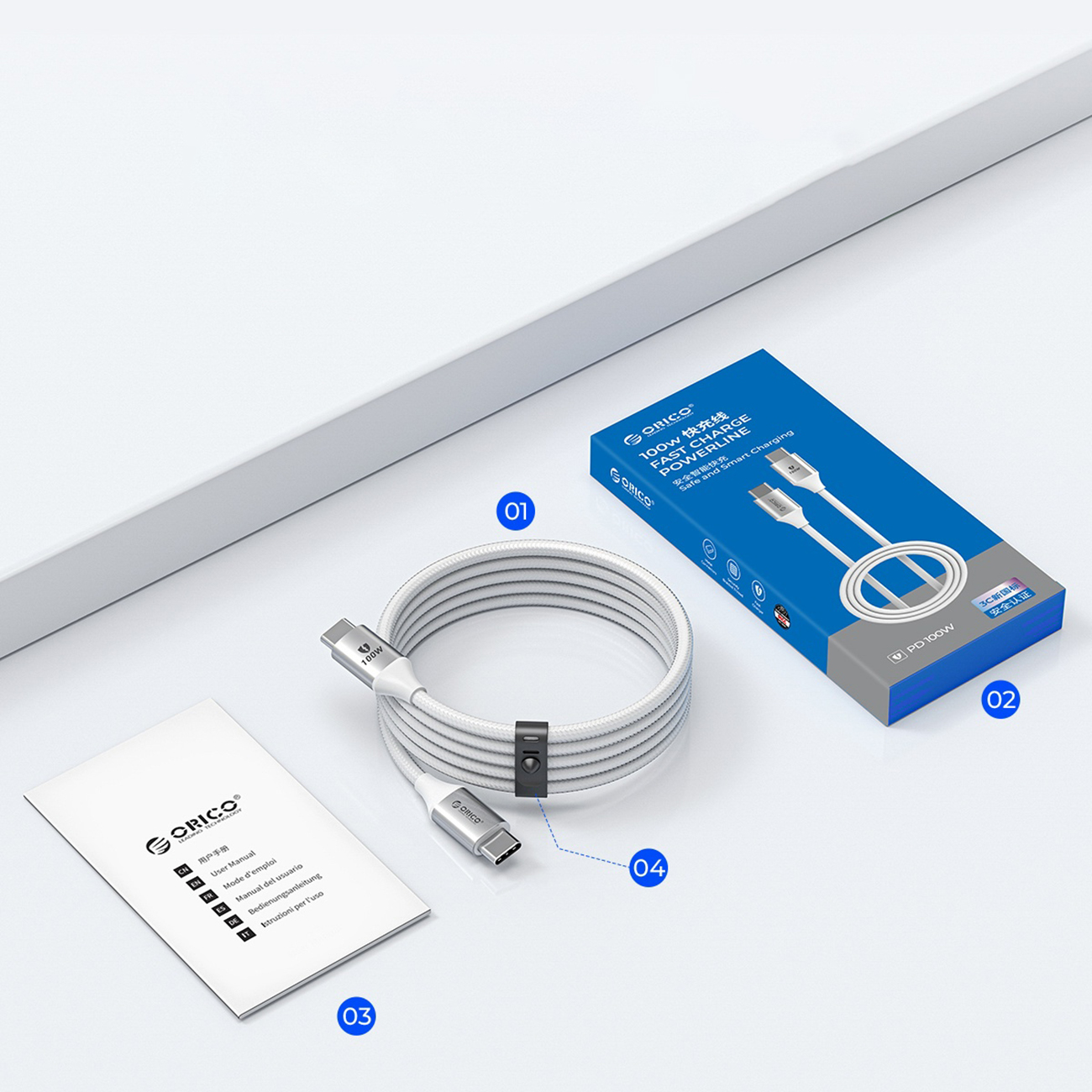 Kabel przewód CDX 60W 3A Power Delivery USB-C 1m - biały (8)
