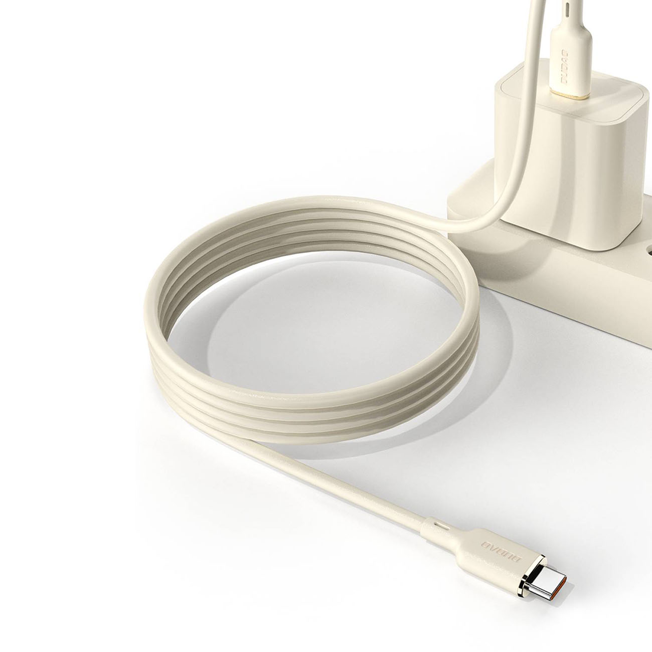 Kabel przewód wzmacniany SR do iPhone USB-C - Lightning 30W 1m beżowy (5)