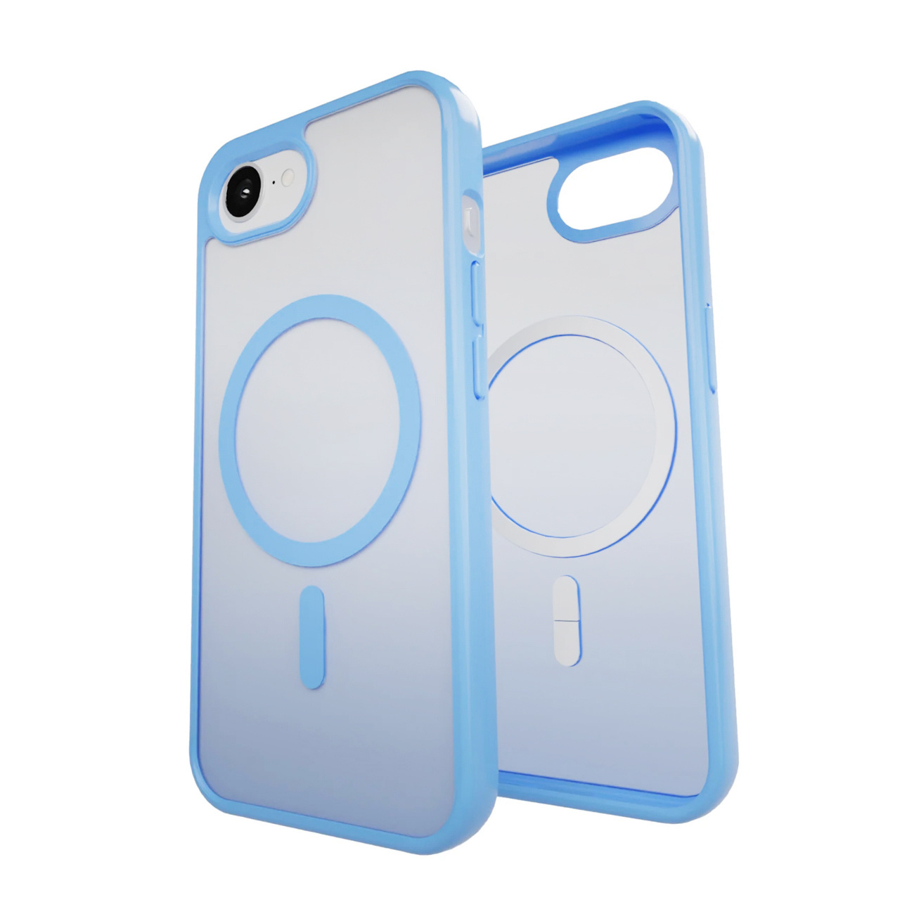 Etui silikonowe pokrowiec do iPhone 16e Gradient MagSafe - niebieskie (5)