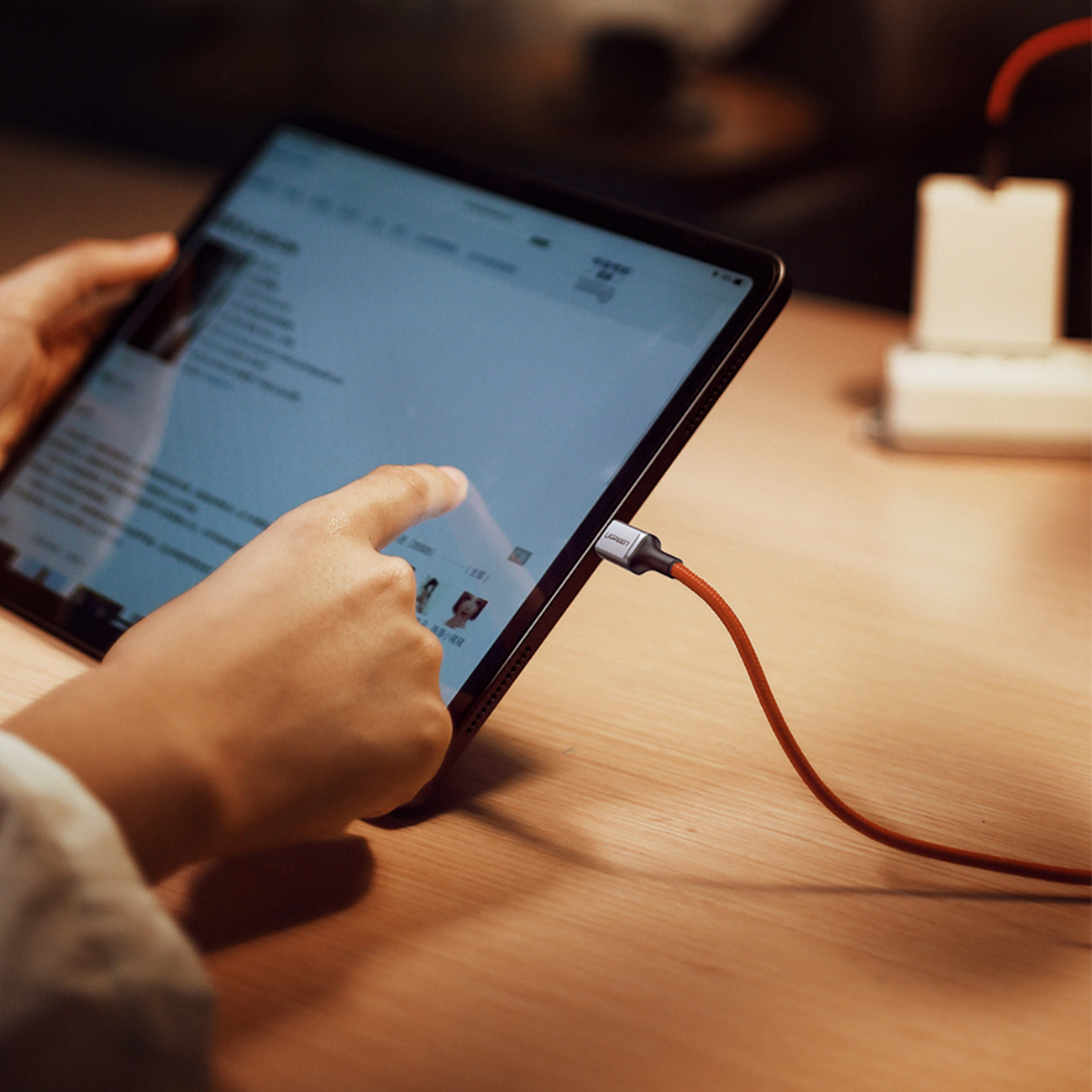Kabel przewód w oplocie USB-C - USB-C 2.0 3A czerwony (9)