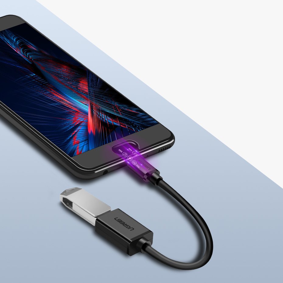 Adapter przejściówka kabel OTG z USB 3.0 na USB-C - czarny (8)