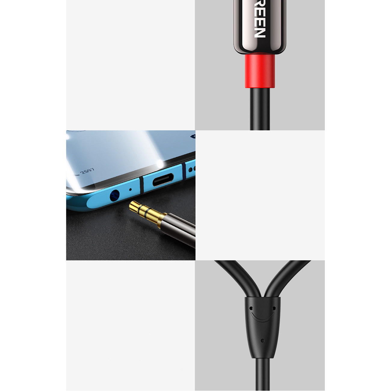 Kabel przewód audio 3.5 mm mini jack - 2x RCA 5m czarny (9)