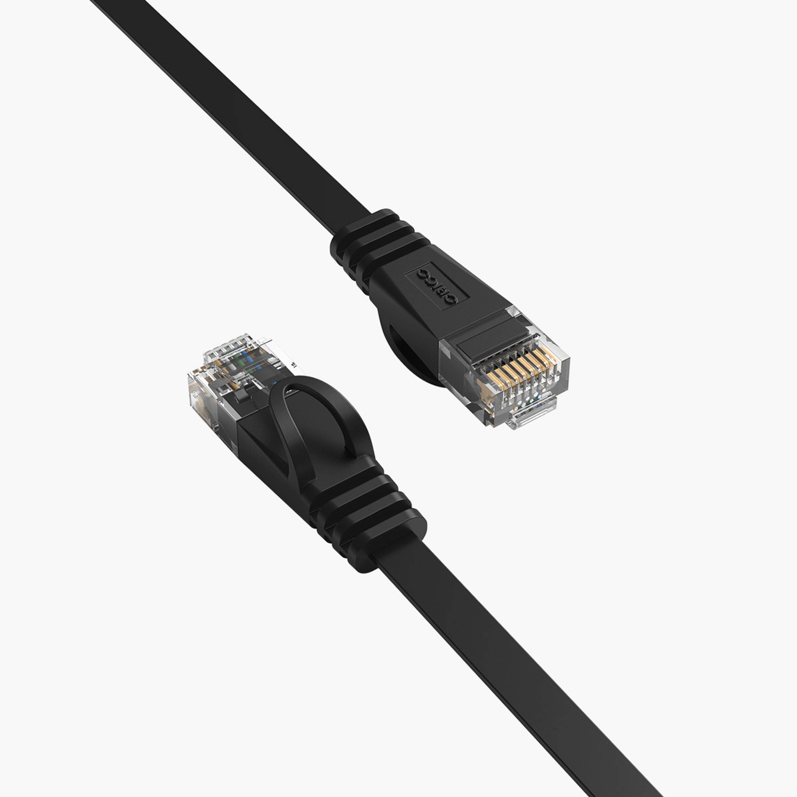 Kabel sieciowy internetowy płaski Ethernet CAT7 10Gbps RJ45 LAN 8m - czarny (3)