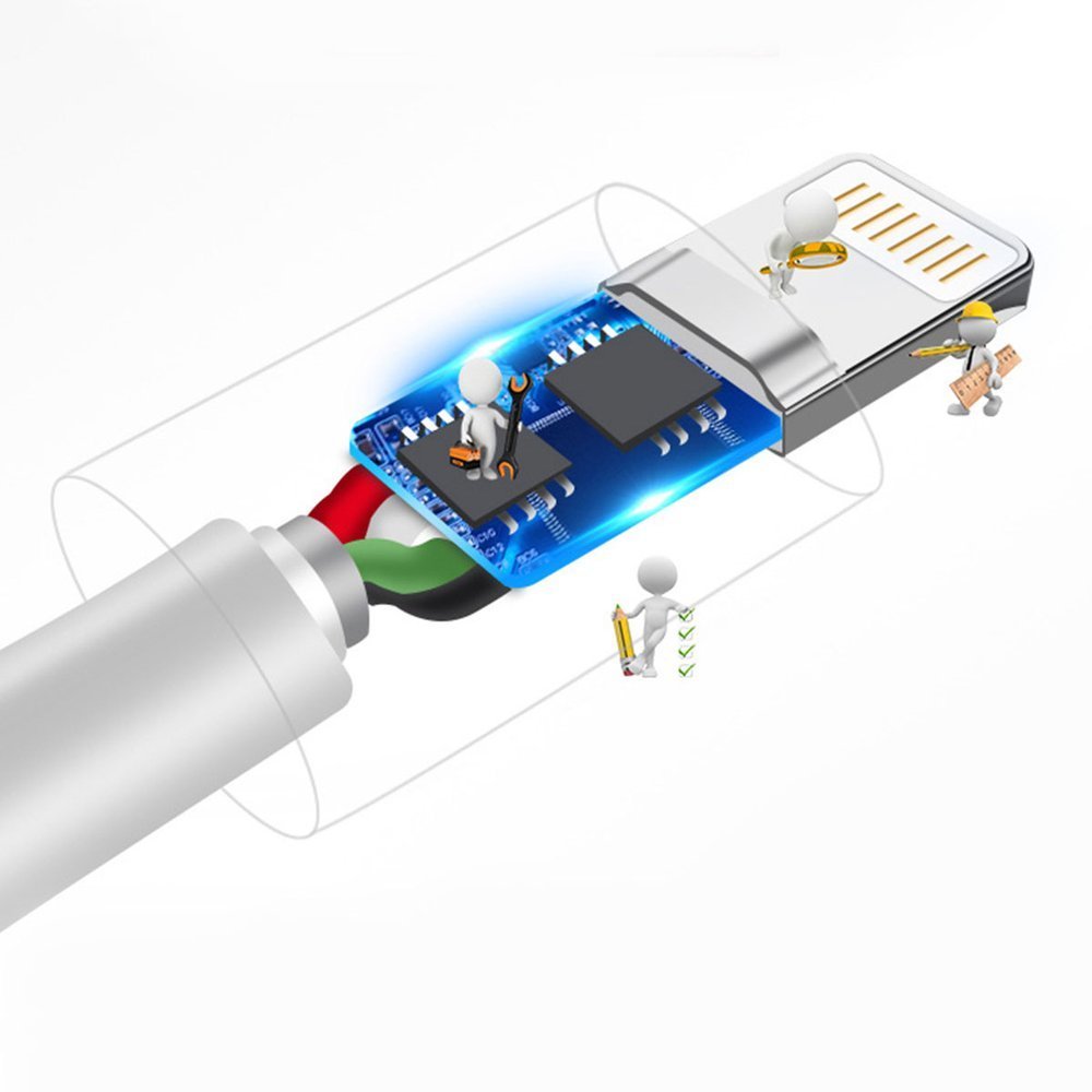 Przewód kabel do iPhone USB - Lightning 3A 1m biały (6)