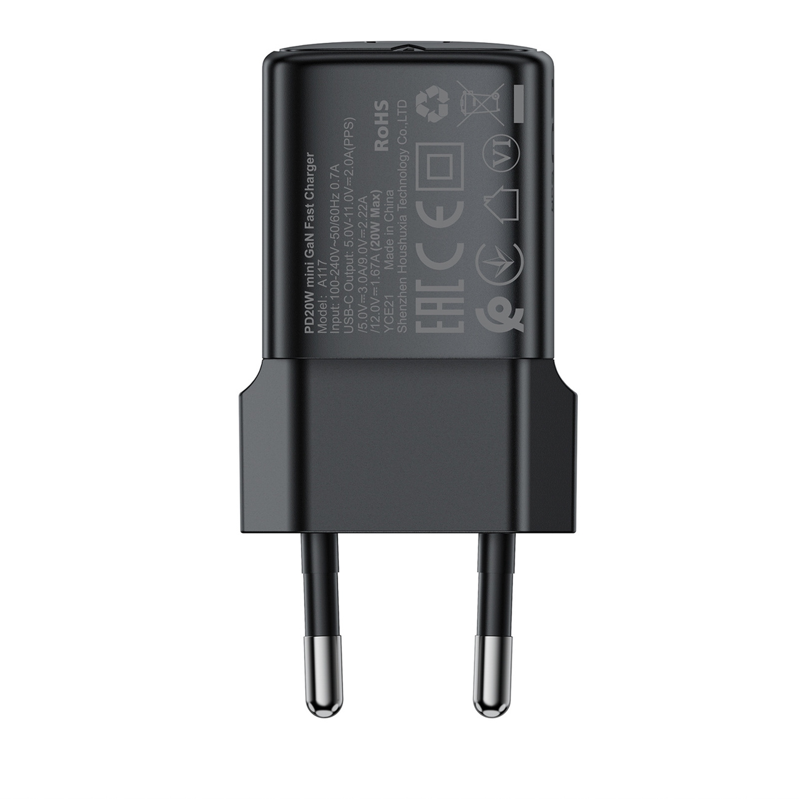 Ładowarka sieciowa USB-C GaN PD 20W - czarna (3)
