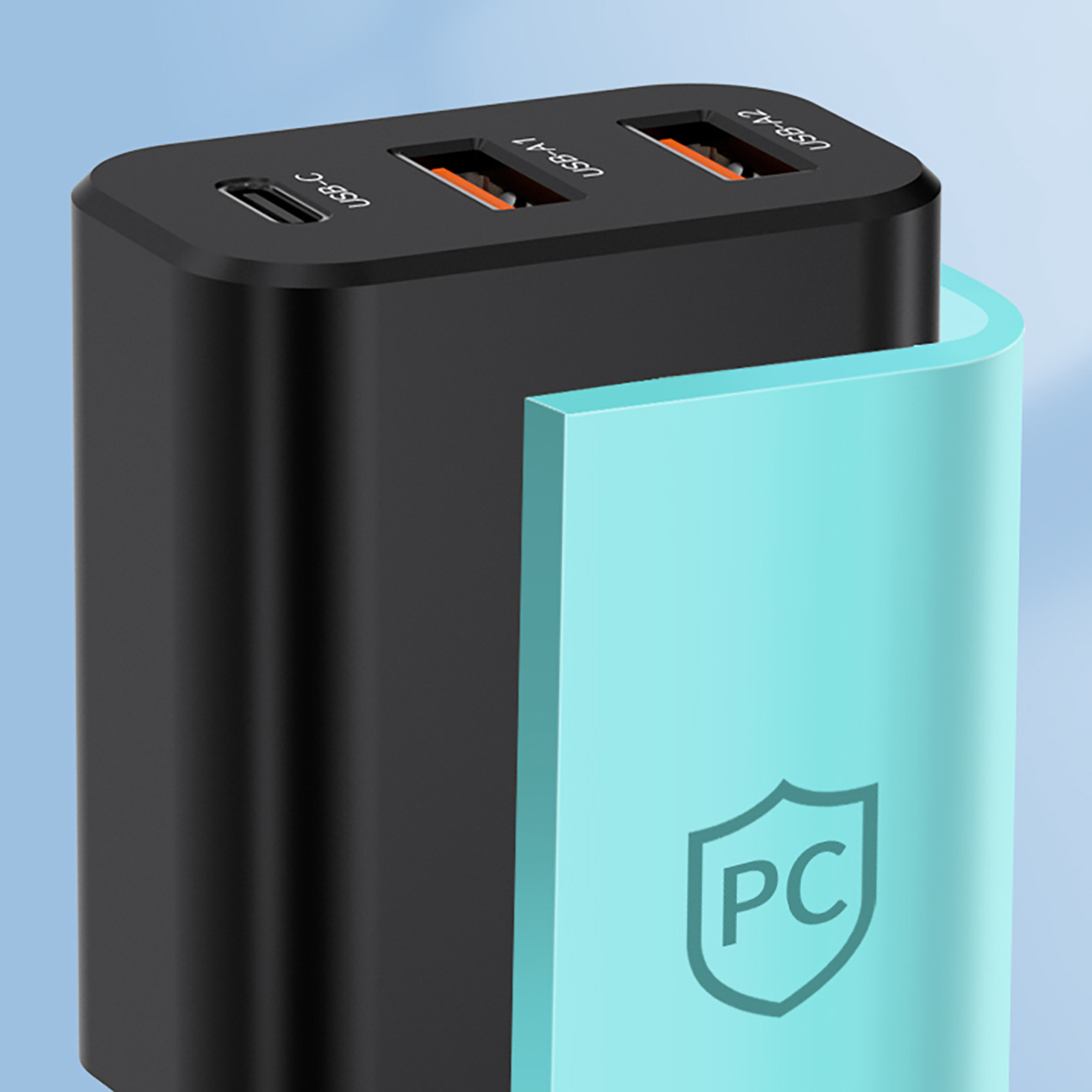 Ładowarka sieciowa 30W USB-C 2x USB-A - czarny (9)