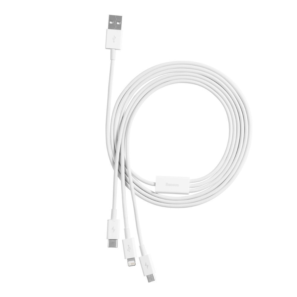 Superior 3w1 kabel USB Iphone Lightning USB-C microUSB 3.5 A 1.5 m Biały (7)