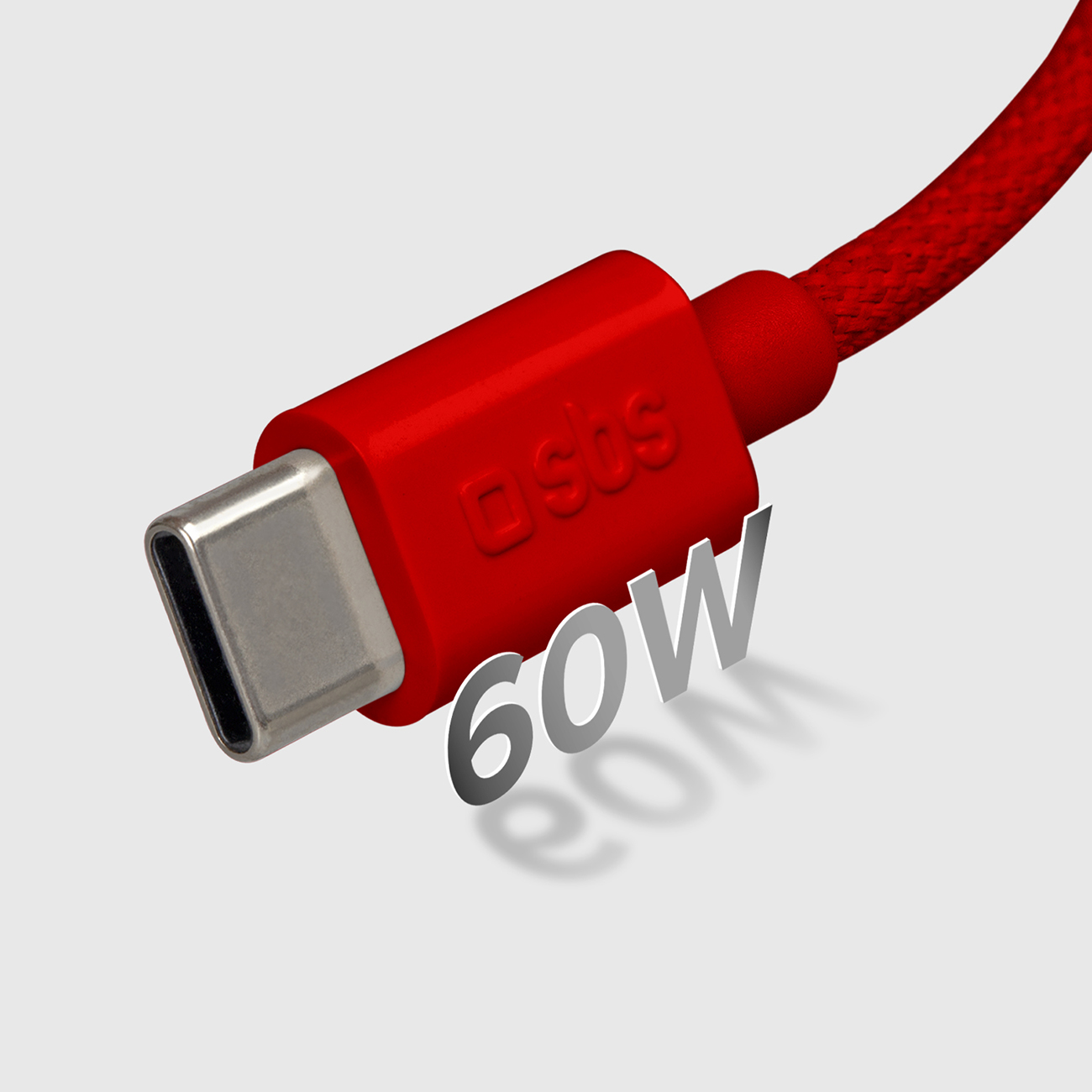 Kabel przewód w oplocie USB-C 60 W 1.5m - czerwony (7)