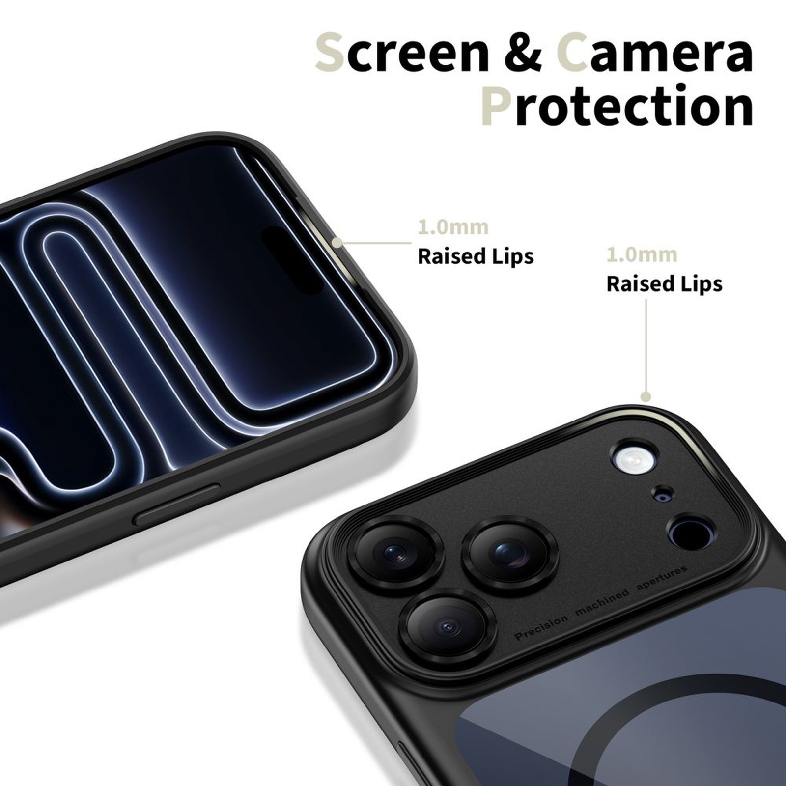Etui case na iPhone 17 Pro Max Magpeak Magsafe CC - przezroczysto-czarne (4)
